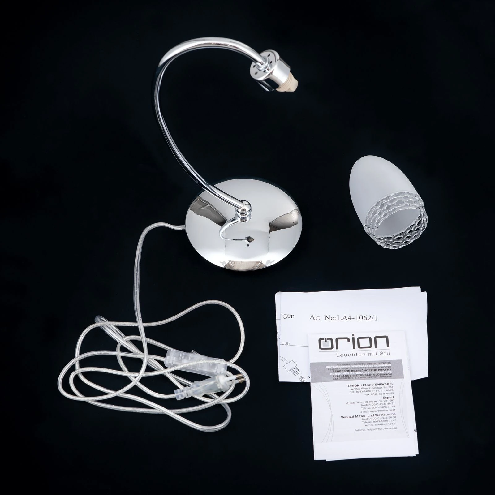 Stona lampa CARLA, hrom, satinirano difuzno staklo - 8