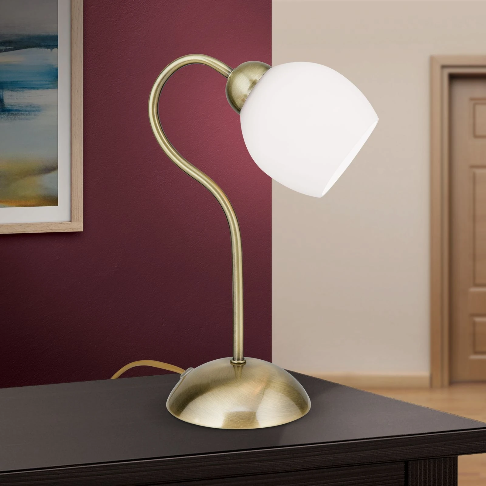 Stona lampa TULPO, antik mesing - 2