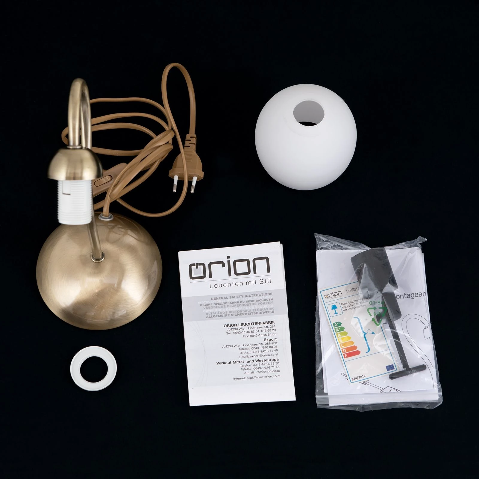 Stona lampa TULPO, antik mesing - 8