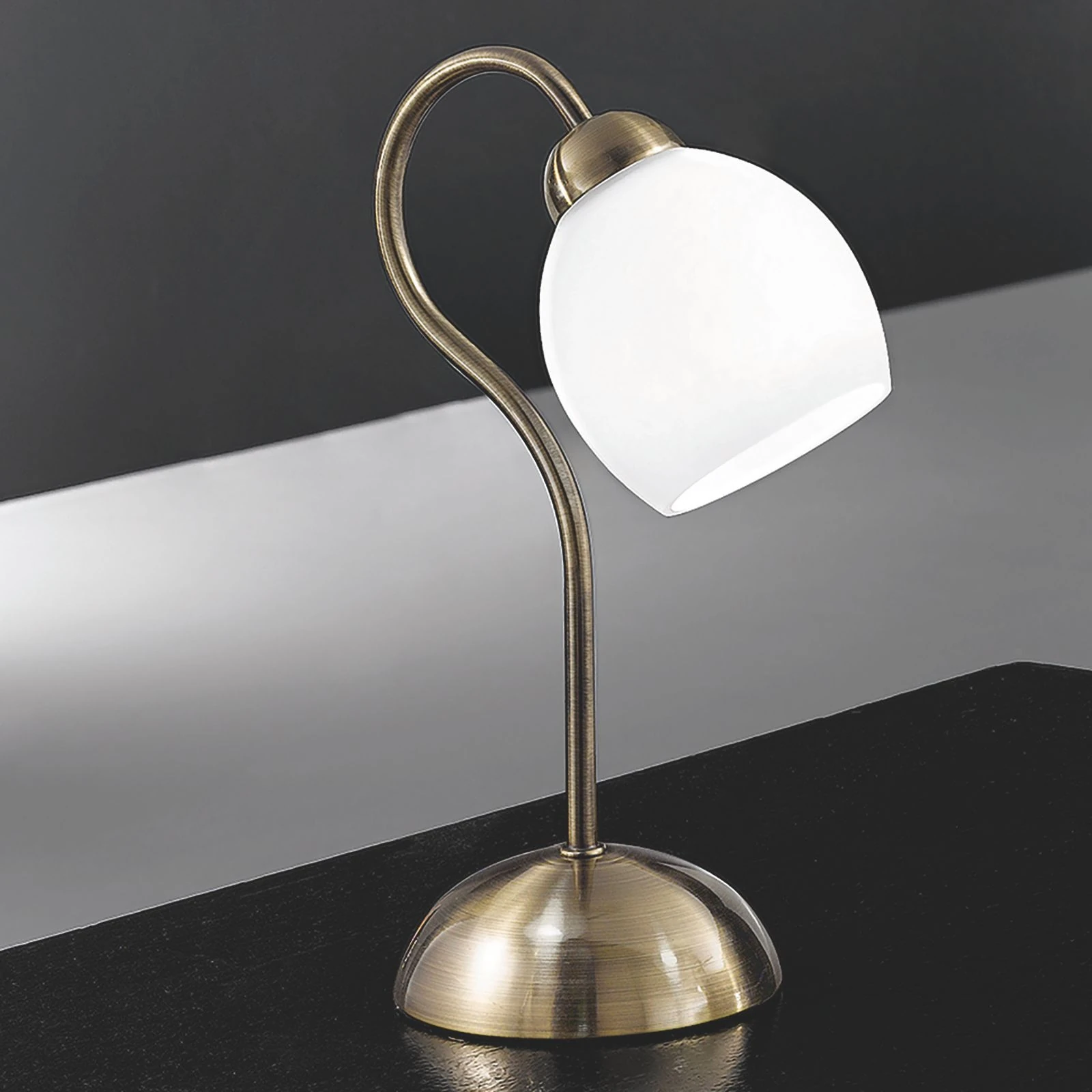 Stona lampa TULPO, antik mesing - 9