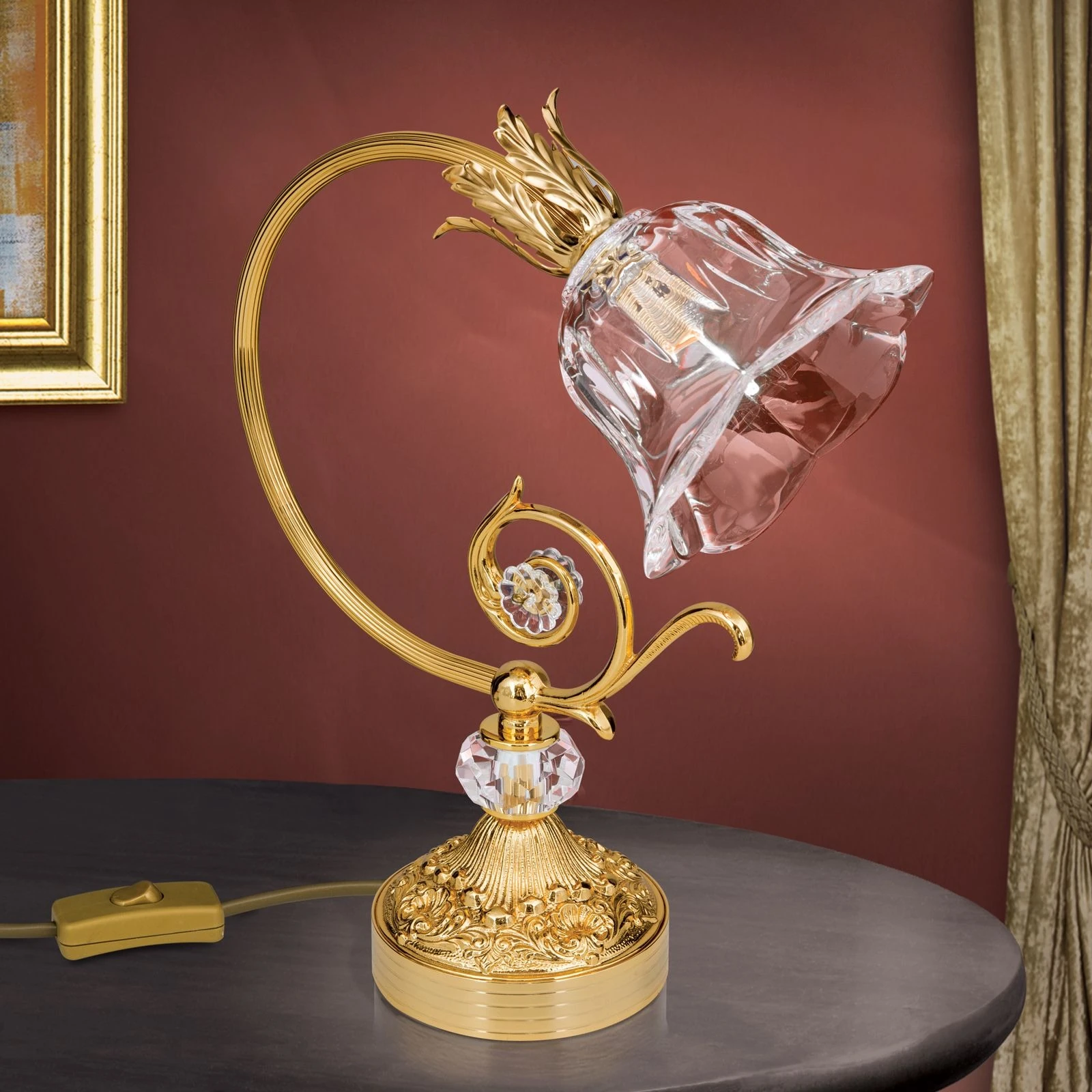 Stona lampa LA BOHEME, 24-karatno pozlaćena - 2