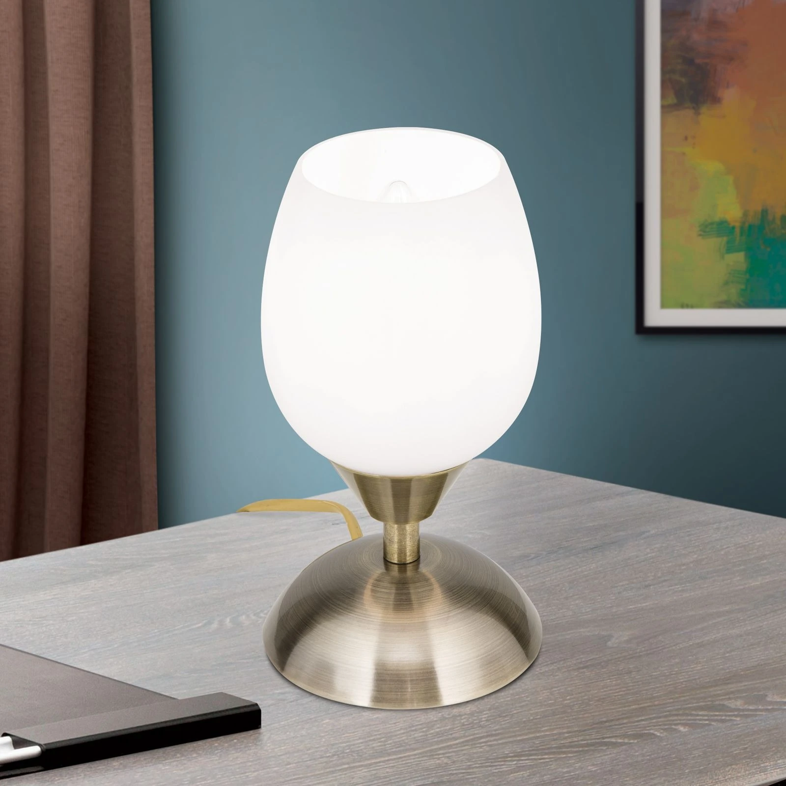 Stona lampa TULPA, antik mesing - 2