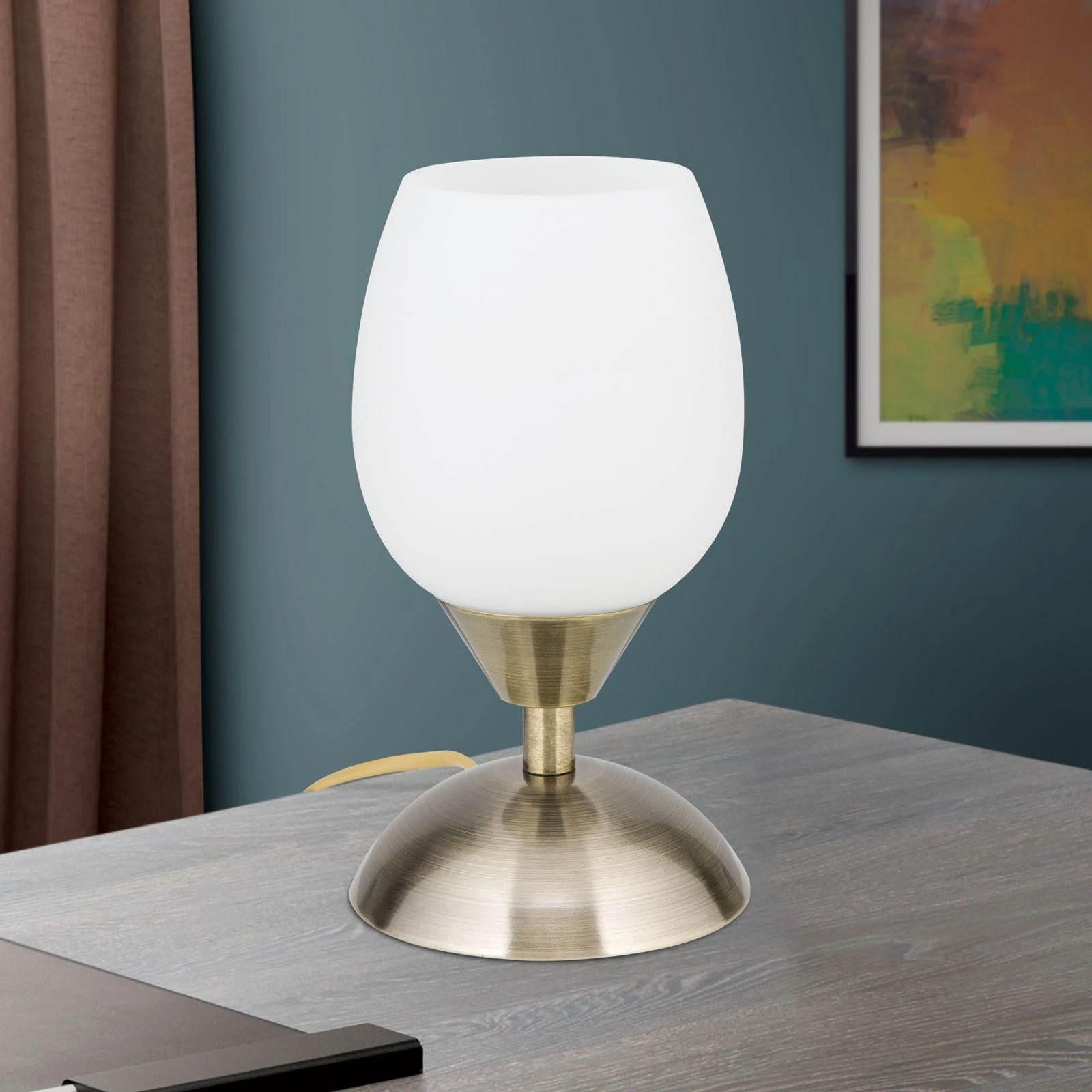 Stona lampa TULPA, antik mesing - 3