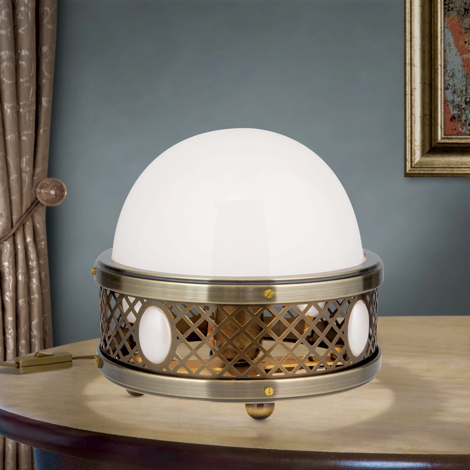 Stona lampa ALT WIEN, antik mesing, visina 23 cm - 1