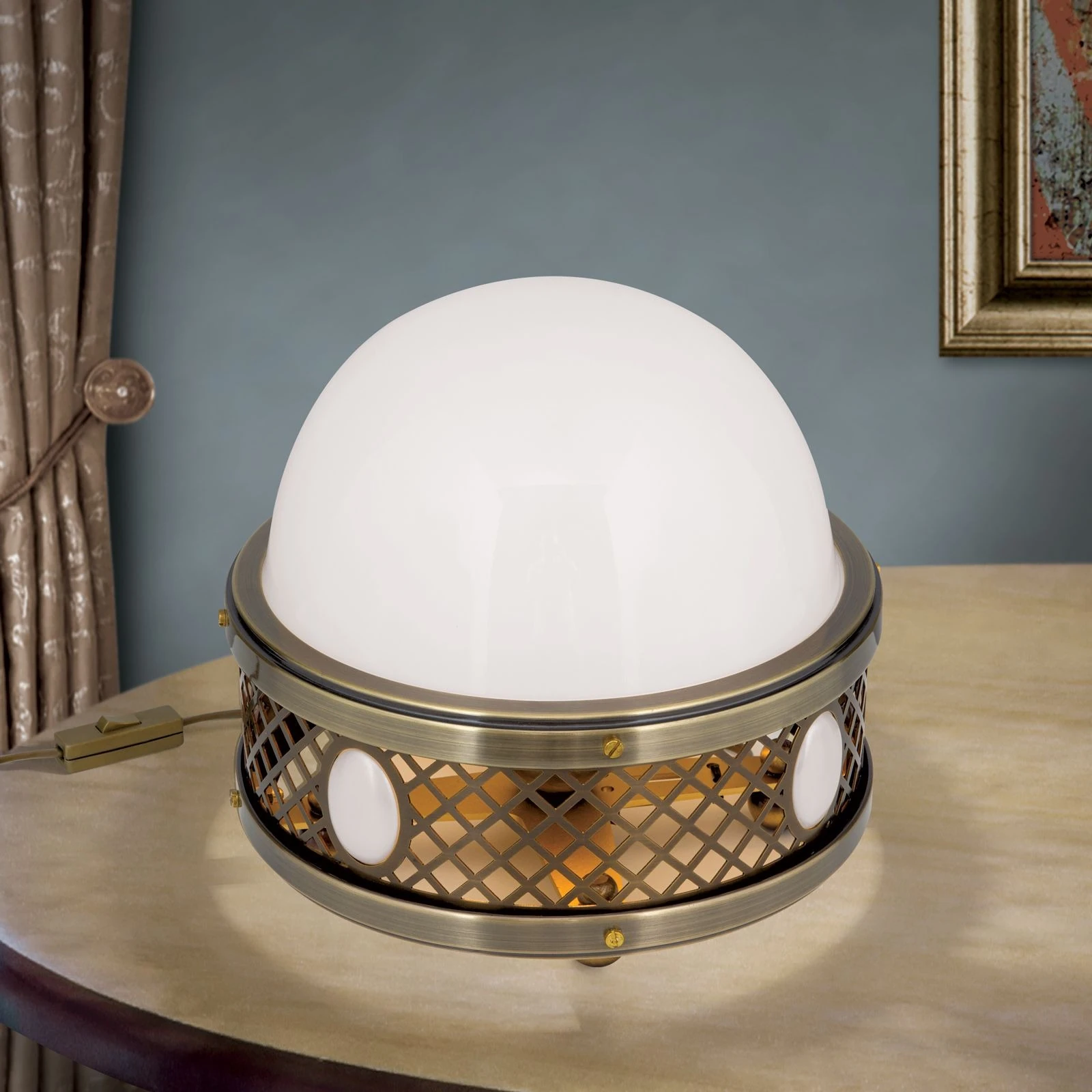 Stona lampa ALT WIEN, antik mesing, visina 23 cm - 2