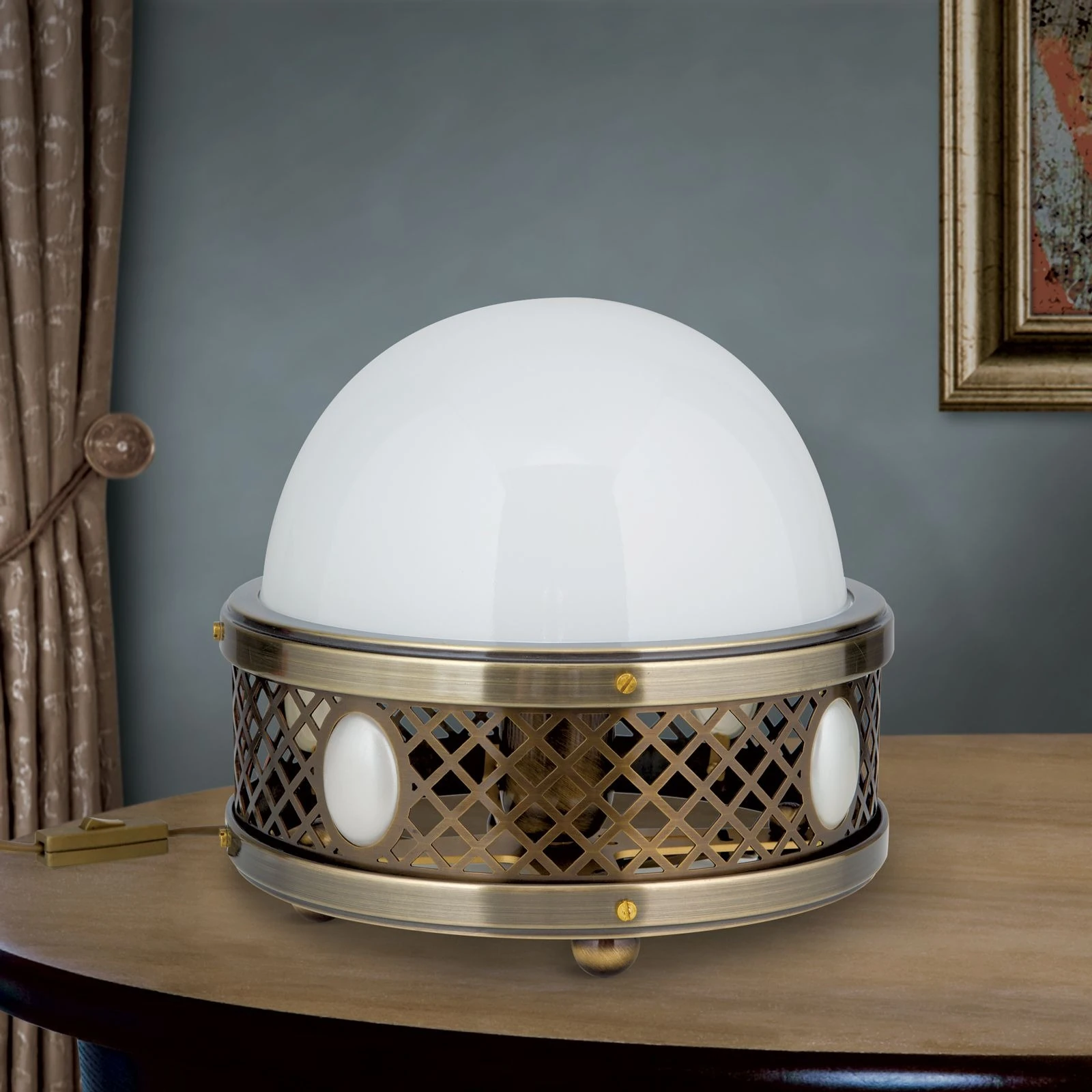 Stona lampa ALT WIEN, antik mesing, visina 23 cm - 3