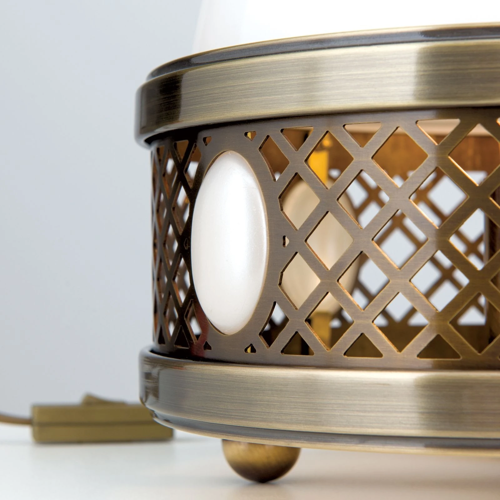 Stona lampa ALT WIEN, antik mesing, visina 23 cm - 5