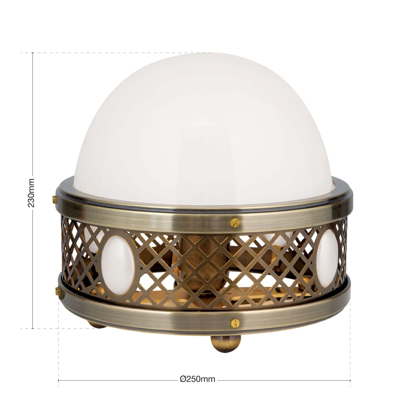 Stona lampa ALT WIEN, antik mesing, visina 23 cm - 7