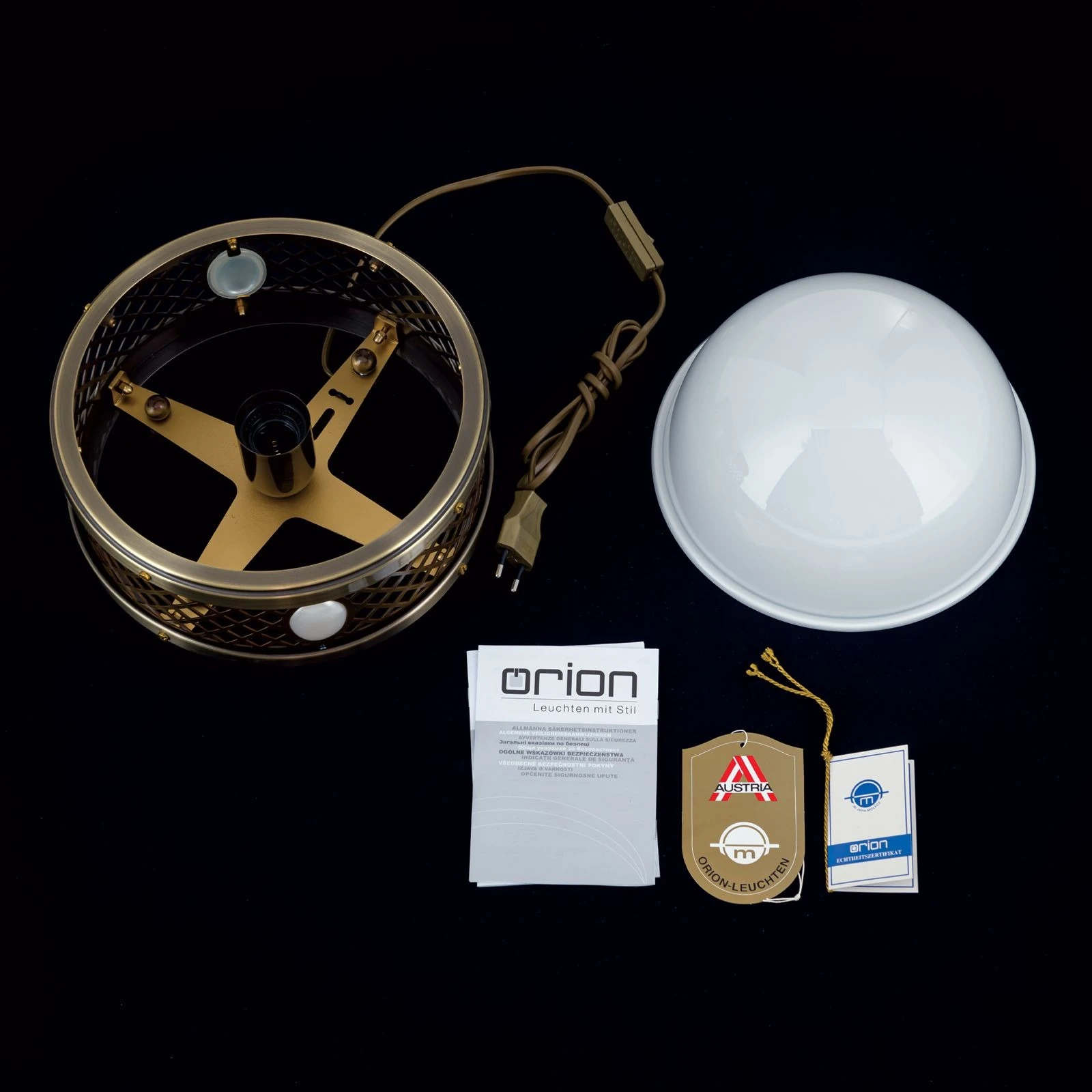 Stona lampa ALT WIEN, antik mesing, visina 23 cm - 8