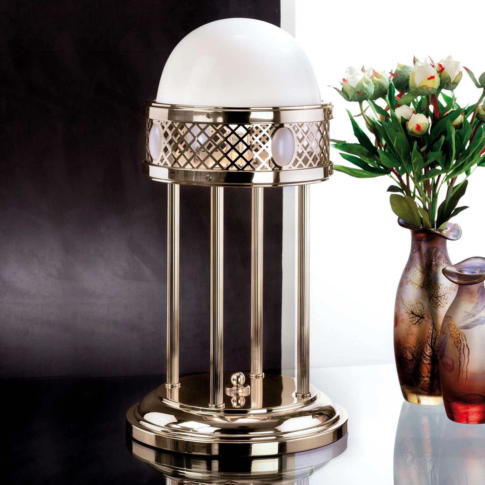 Stona lampa ALT WIEN, antik mesing, visina 56 cm - 1