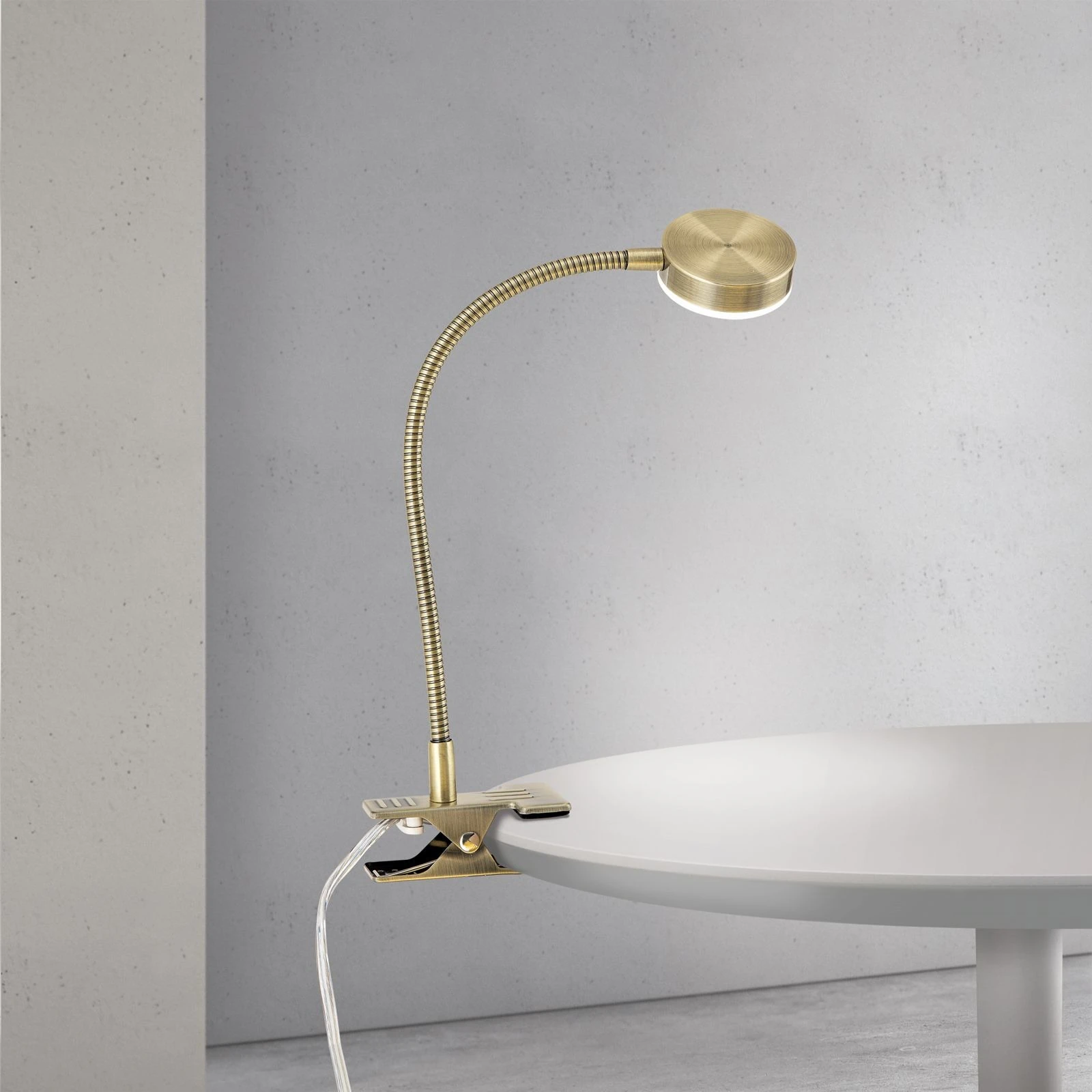 LED lampa sa stezaljkom MIRA, antik mesing