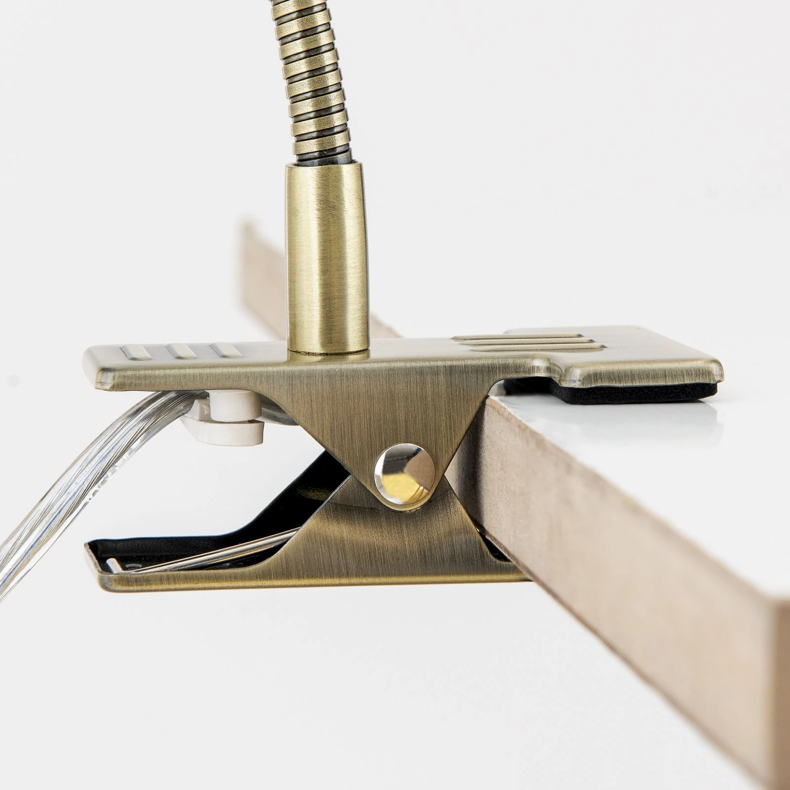 LED lampa sa stezaljkom MIRA, antik mesing - 6