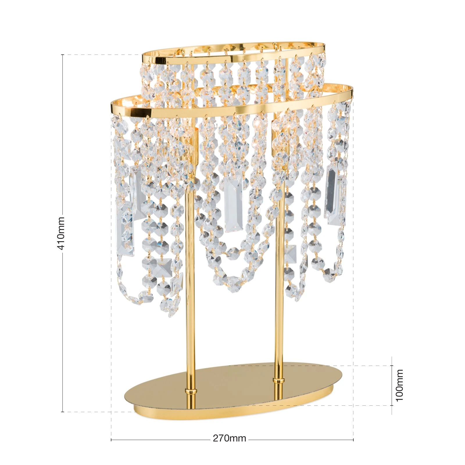 Stona lampa KRISTALLDESIGN, 2 izvora svetla, zlatna - 7