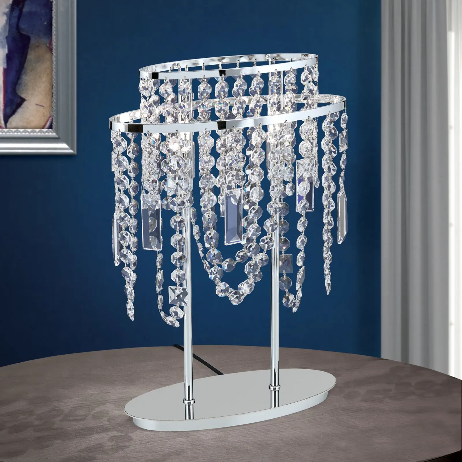 Stona lampa KRISTALLDESIGN, 2 izvora svetla, hrom - 1