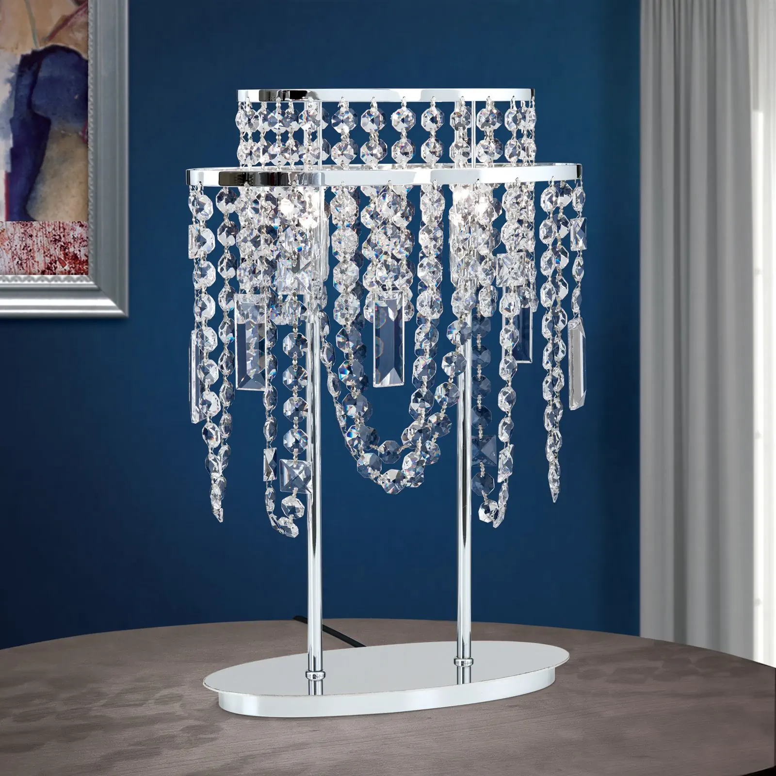 Stona lampa KRISTALLDESIGN, 2 izvora svetla, hrom - 2