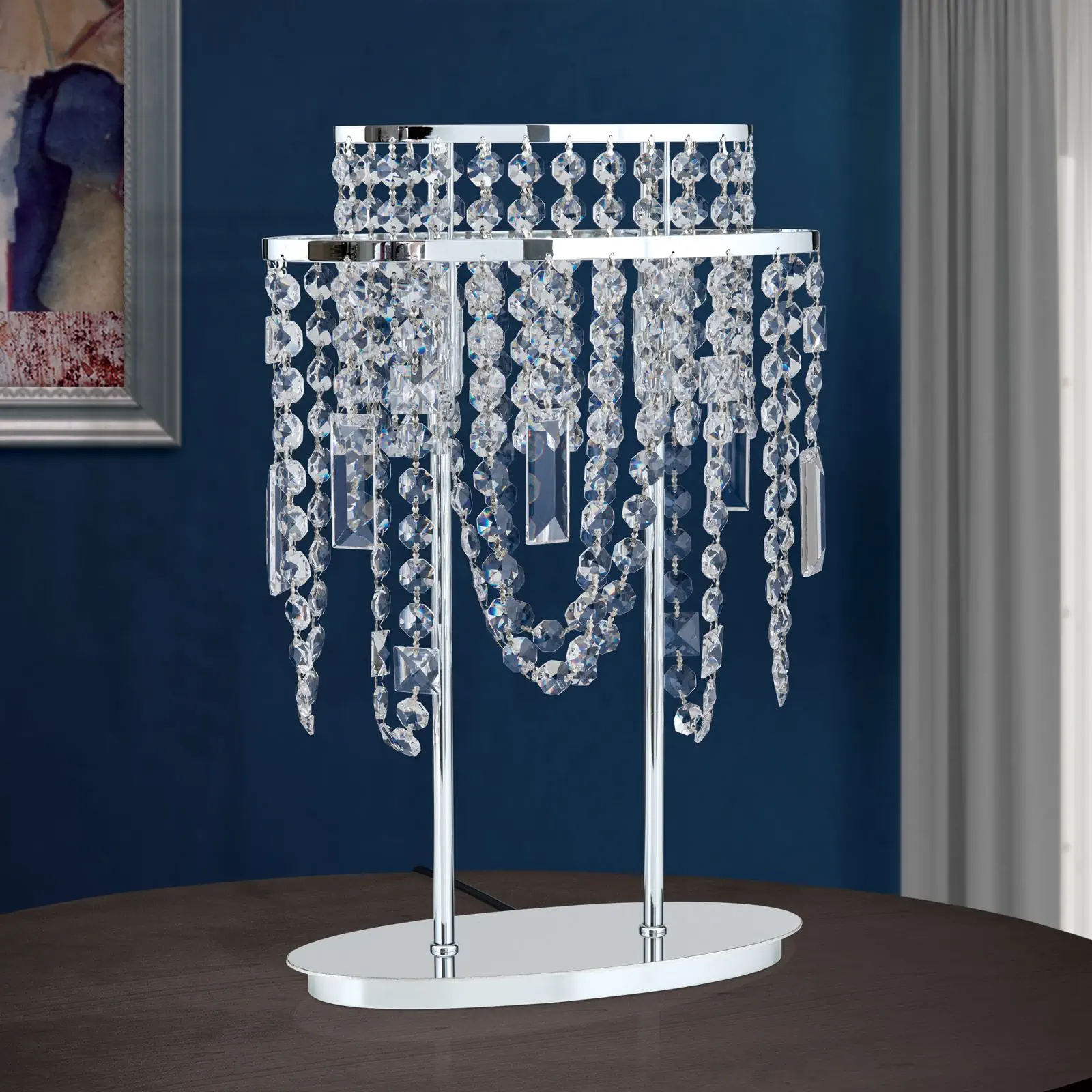 Stona lampa KRISTALLDESIGN, 2 izvora svetla, hrom - 3