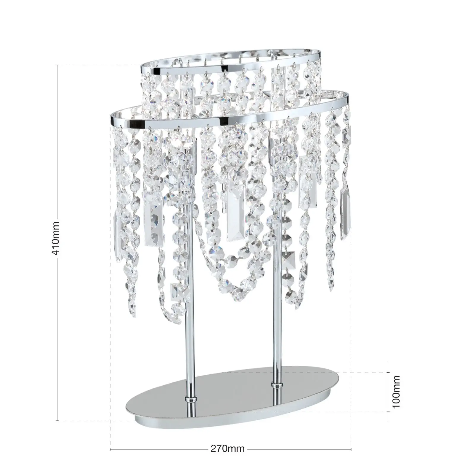 Stona lampa KRISTALLDESIGN, 2 izvora svetla, hrom - 7