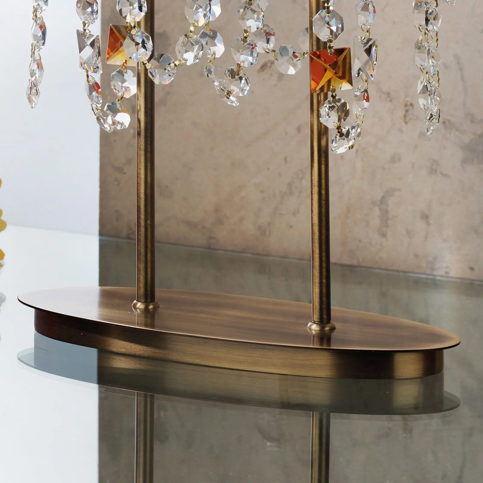 Stona lampa KRISTALLDESIGN, 2 izvora svetla, Patina - 2