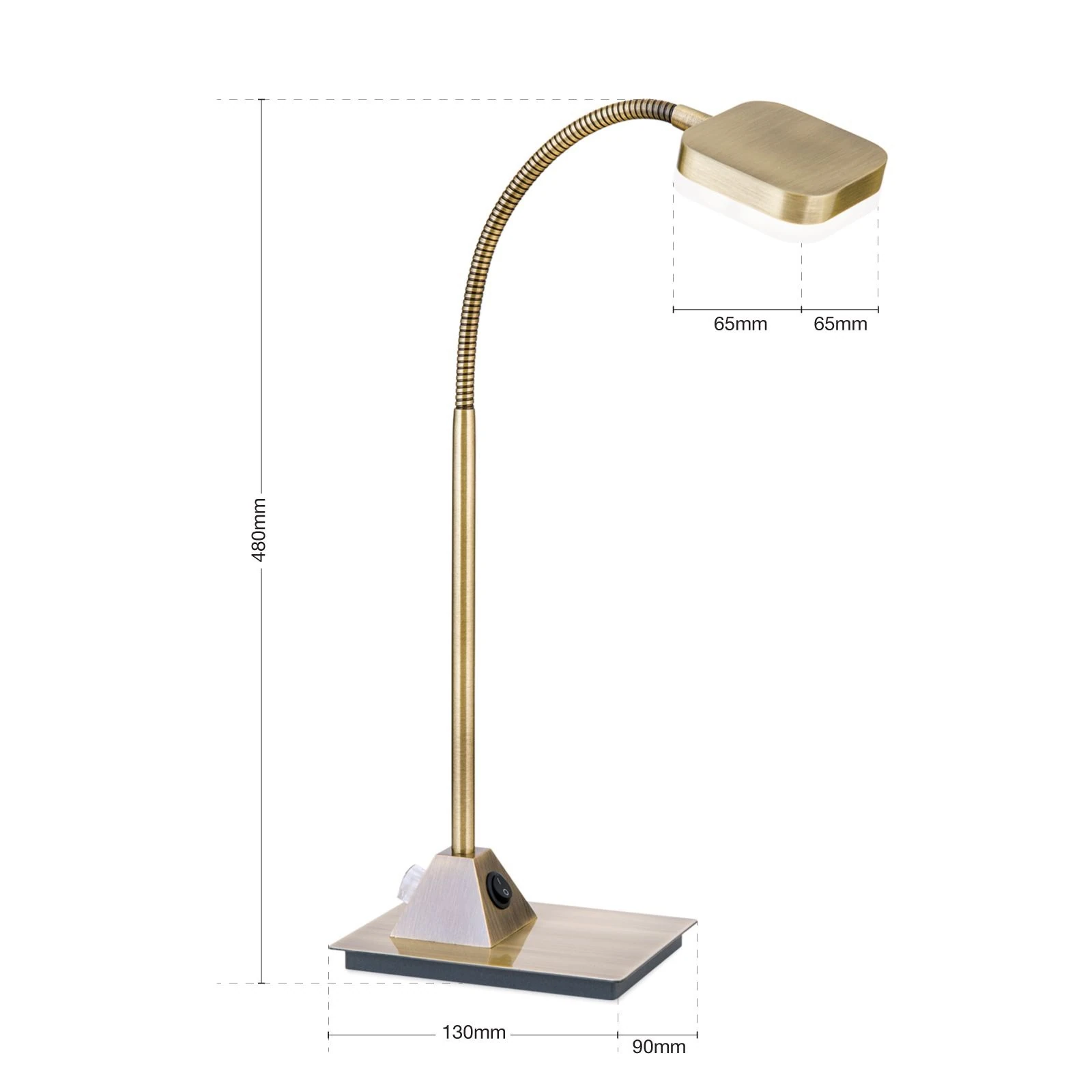 LED stona lampa STENO, antik mesing - 7