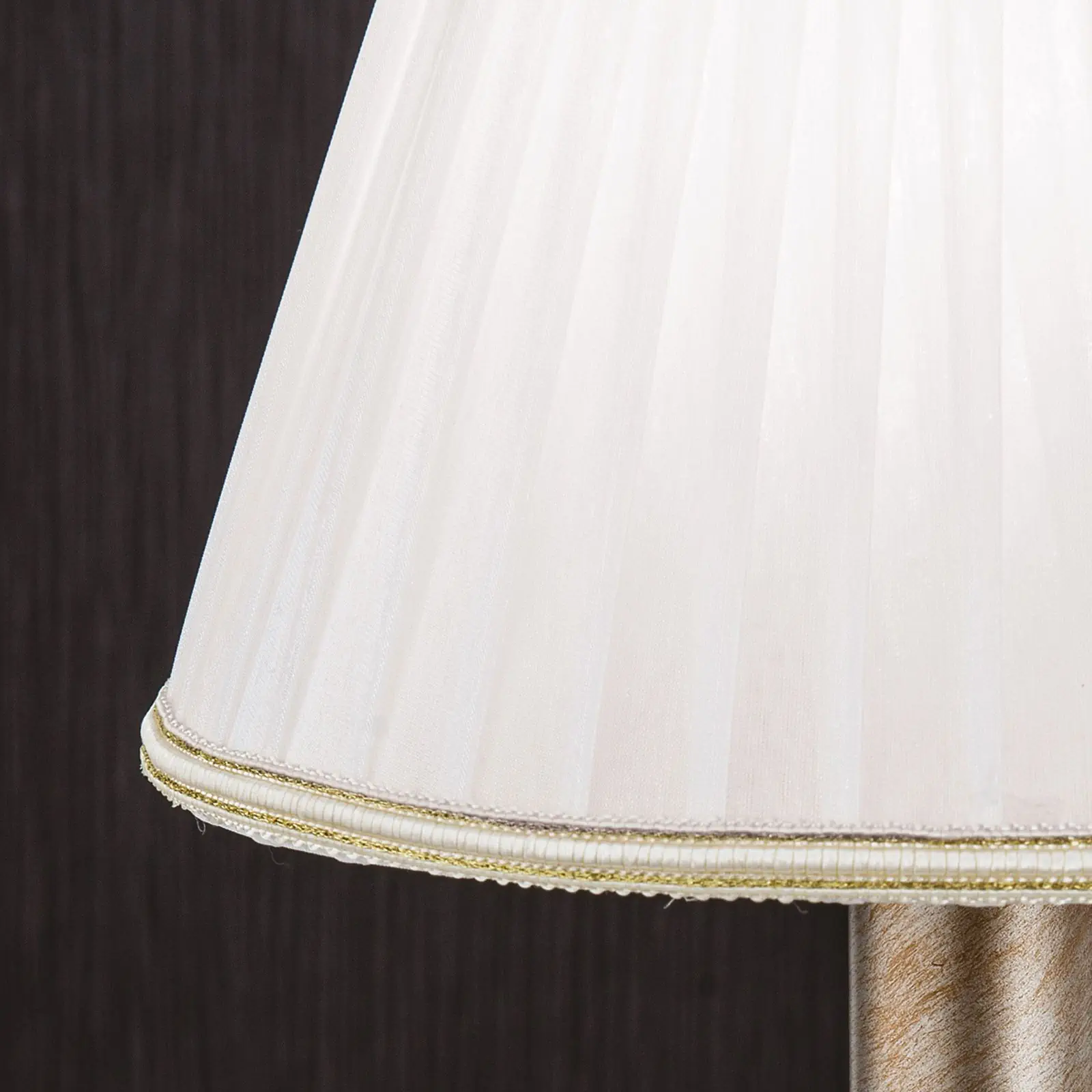 Stona lampa MIRAMARE, srebrno-zlatna, 1 izvor svetla, sa belim organzama abažurom - 2