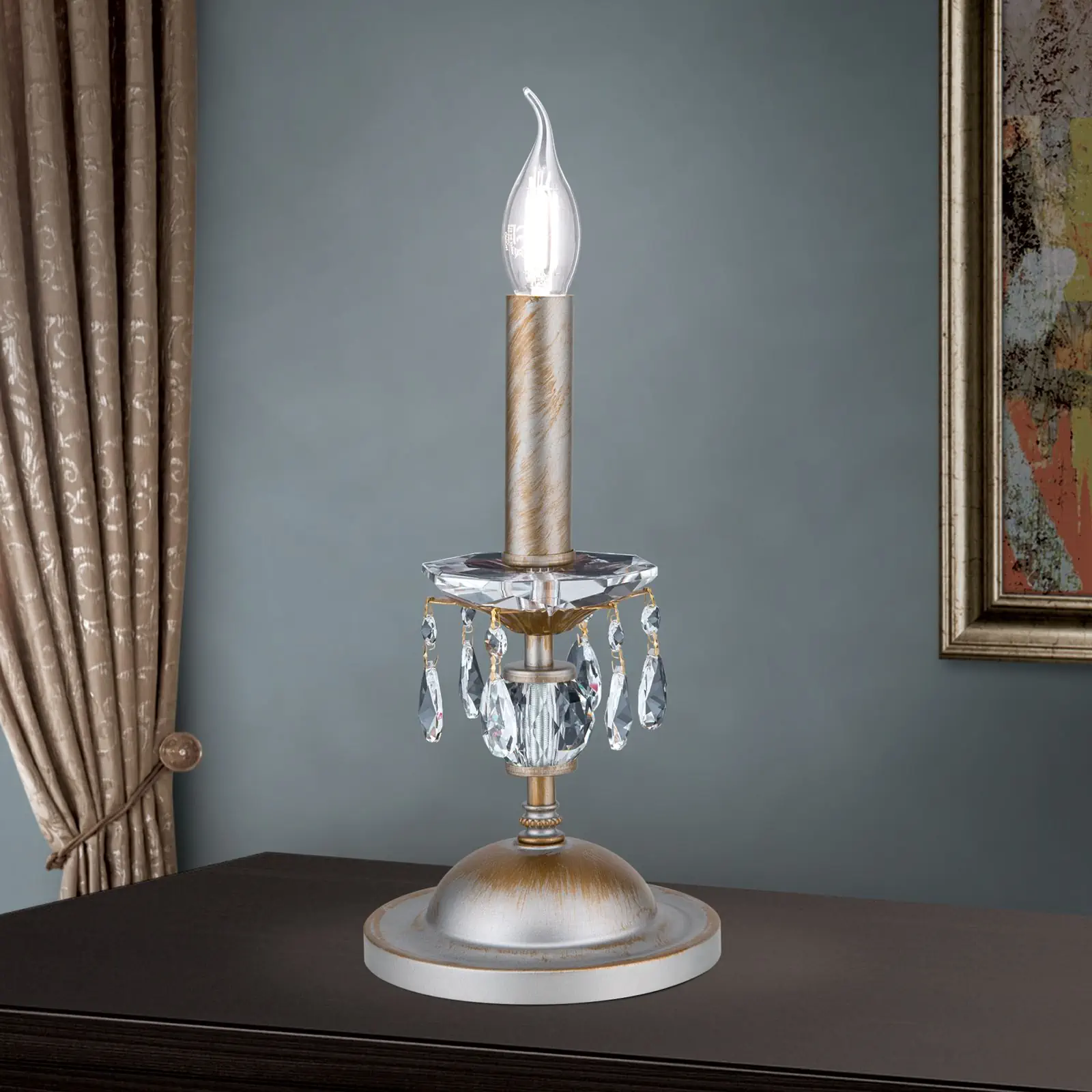 Stona lampa MIRAMARE, srebrno-zlatna, 1 izvor svetla - 2