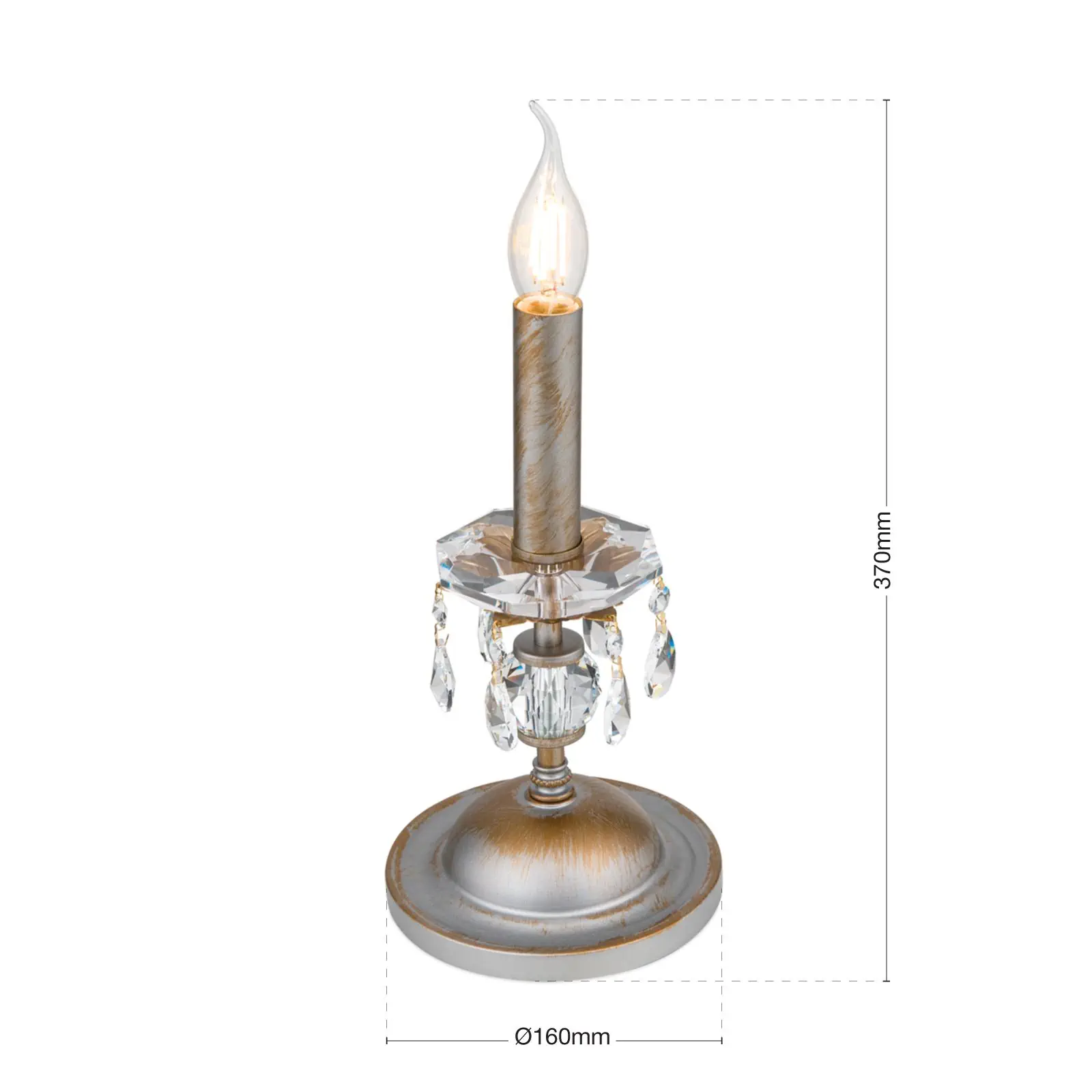 Stona lampa MIRAMARE, srebrno-zlatna, 1 izvor svetla - 7