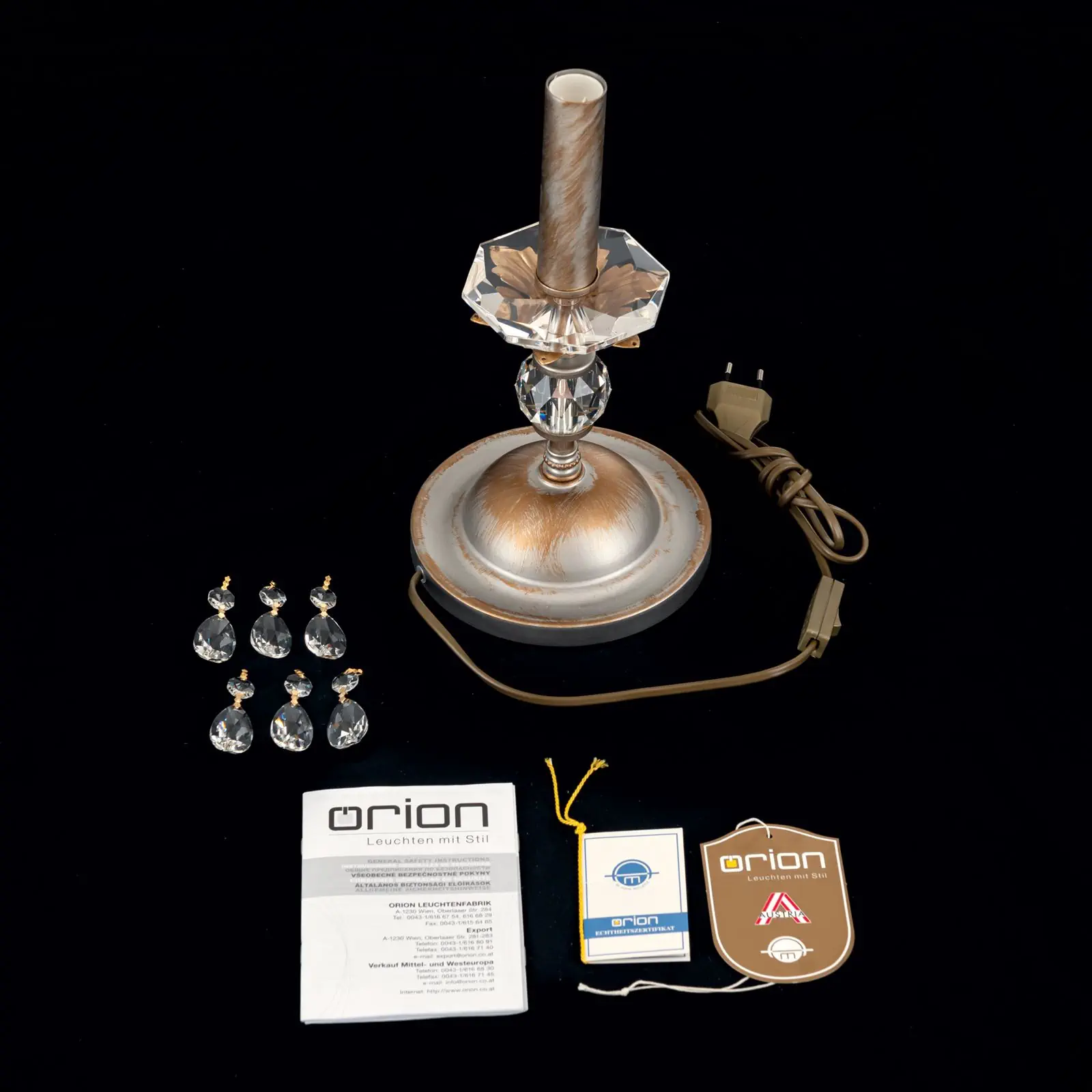 Stona lampa MIRAMARE, srebrno-zlatna, 1 izvor svetla - 8