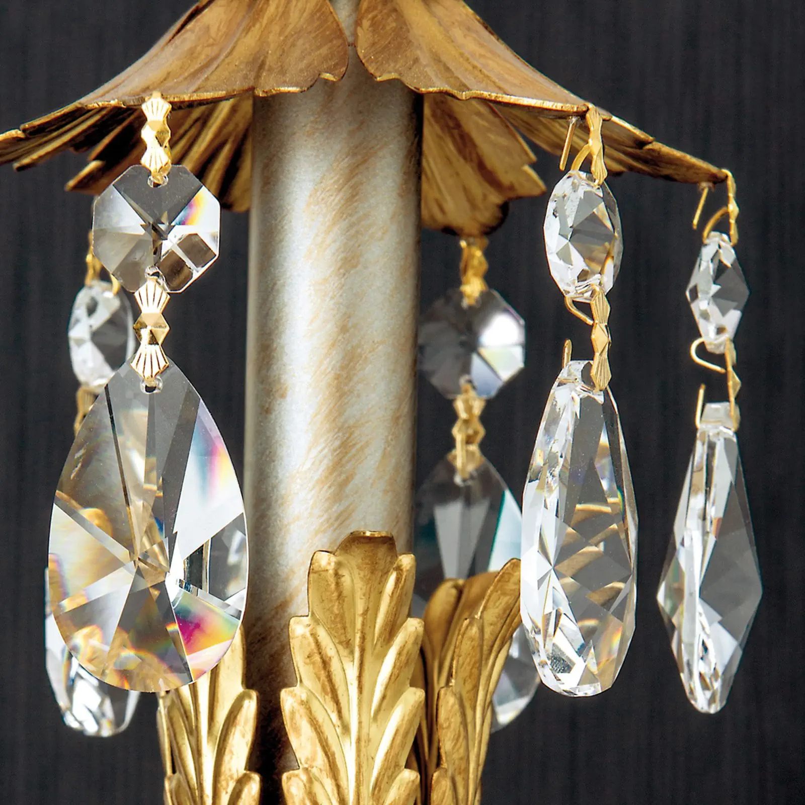 Stona lampa MIRAMARE, srebrno-zlatna, 1 izvor svetla, sa belim abažurom - 3