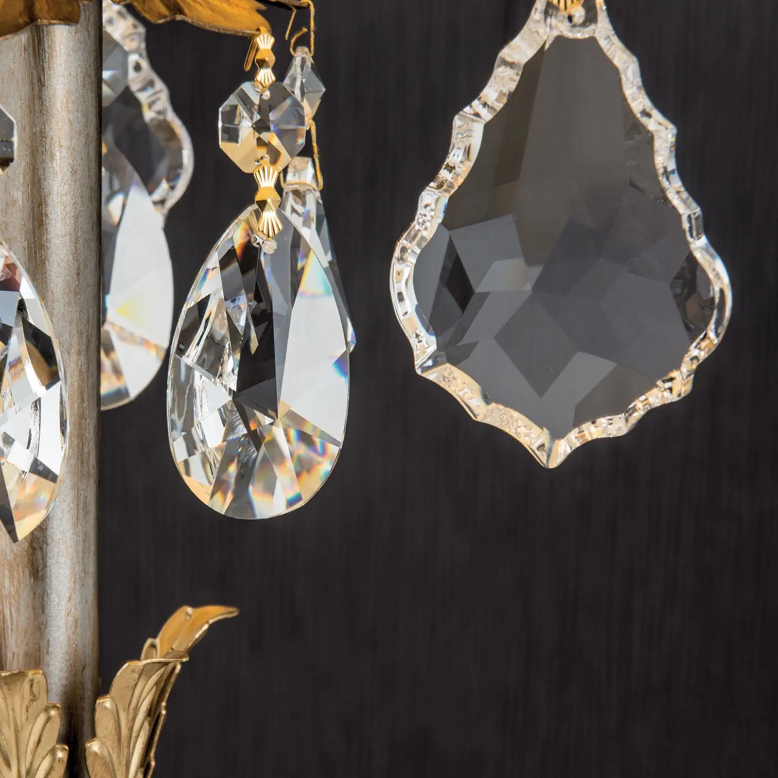 Stona lampa MIRAMARE, srebrno-zlatna, 3 izvora svetla, sa belim abažurima - 3