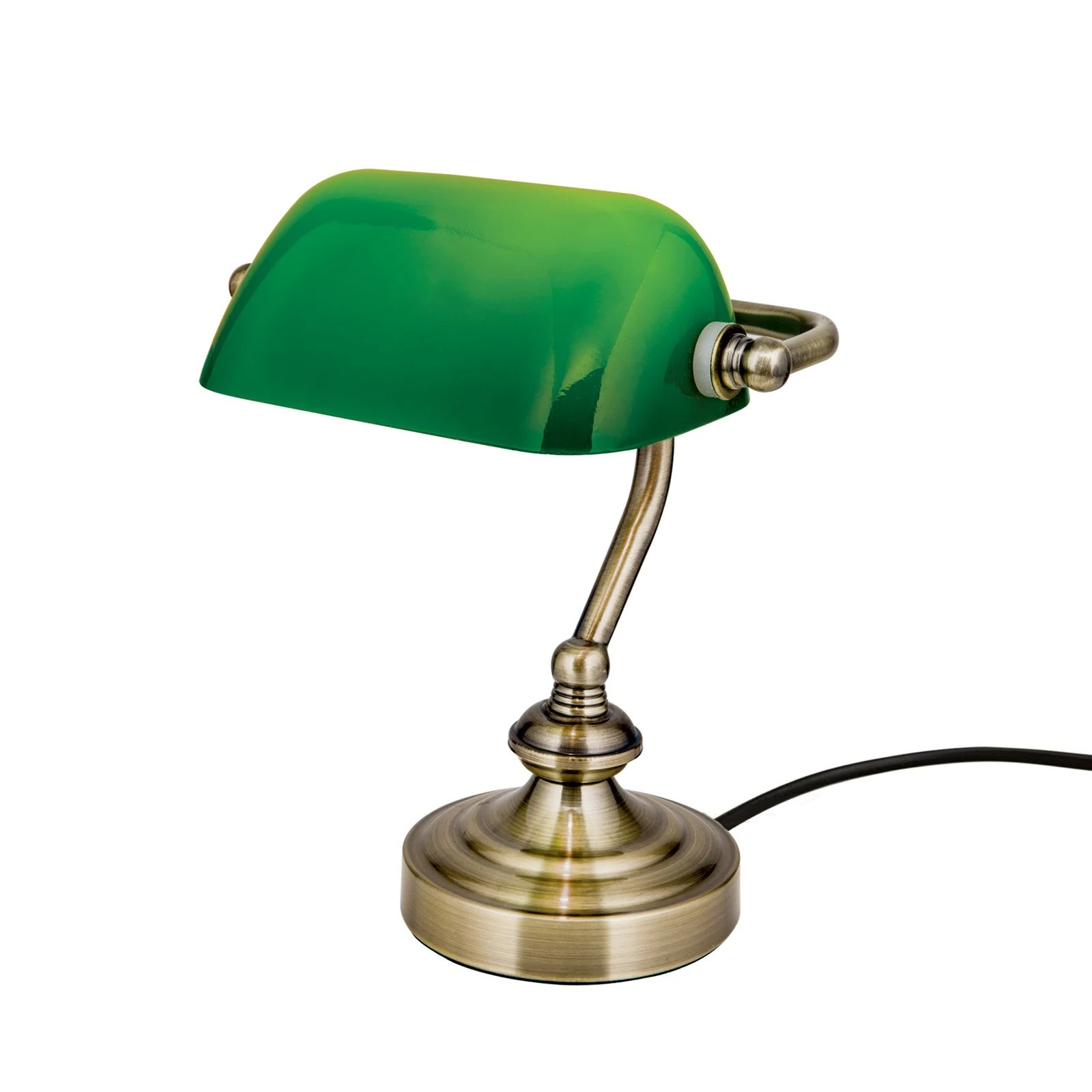 Bankarska lampa BANKERSLAMP, antik mesing, zeleni abažur - 4