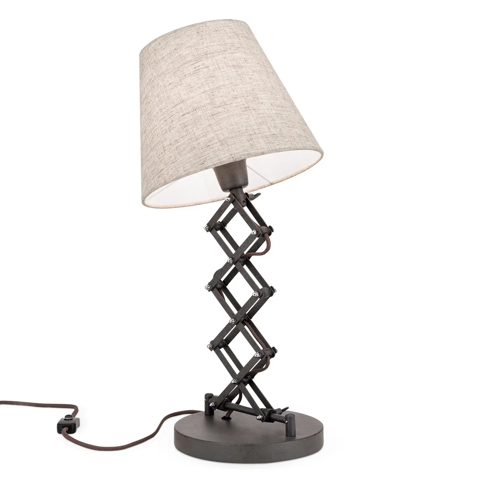 Stona lampa FACTORY sa tekstilnim abažurom - 4