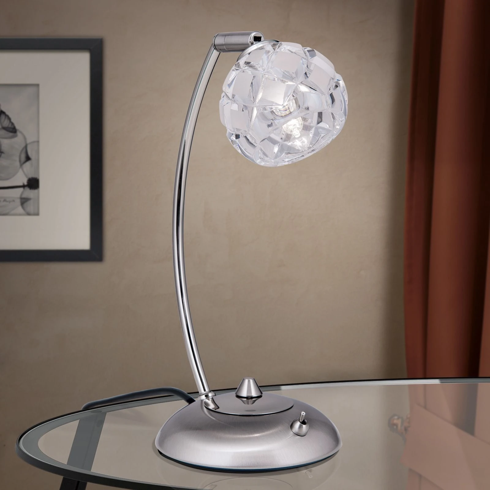 Stona lampa MADERNO, saten hrom - 2