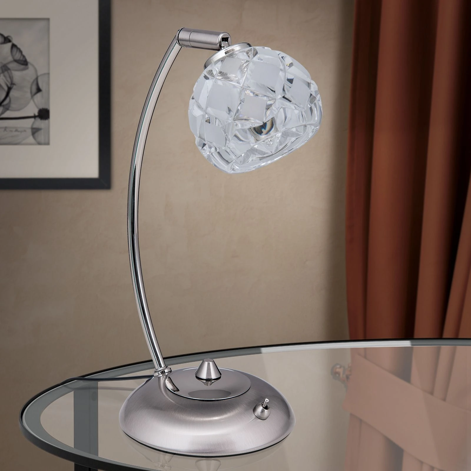 Stona lampa MADERNO, saten hrom - 3