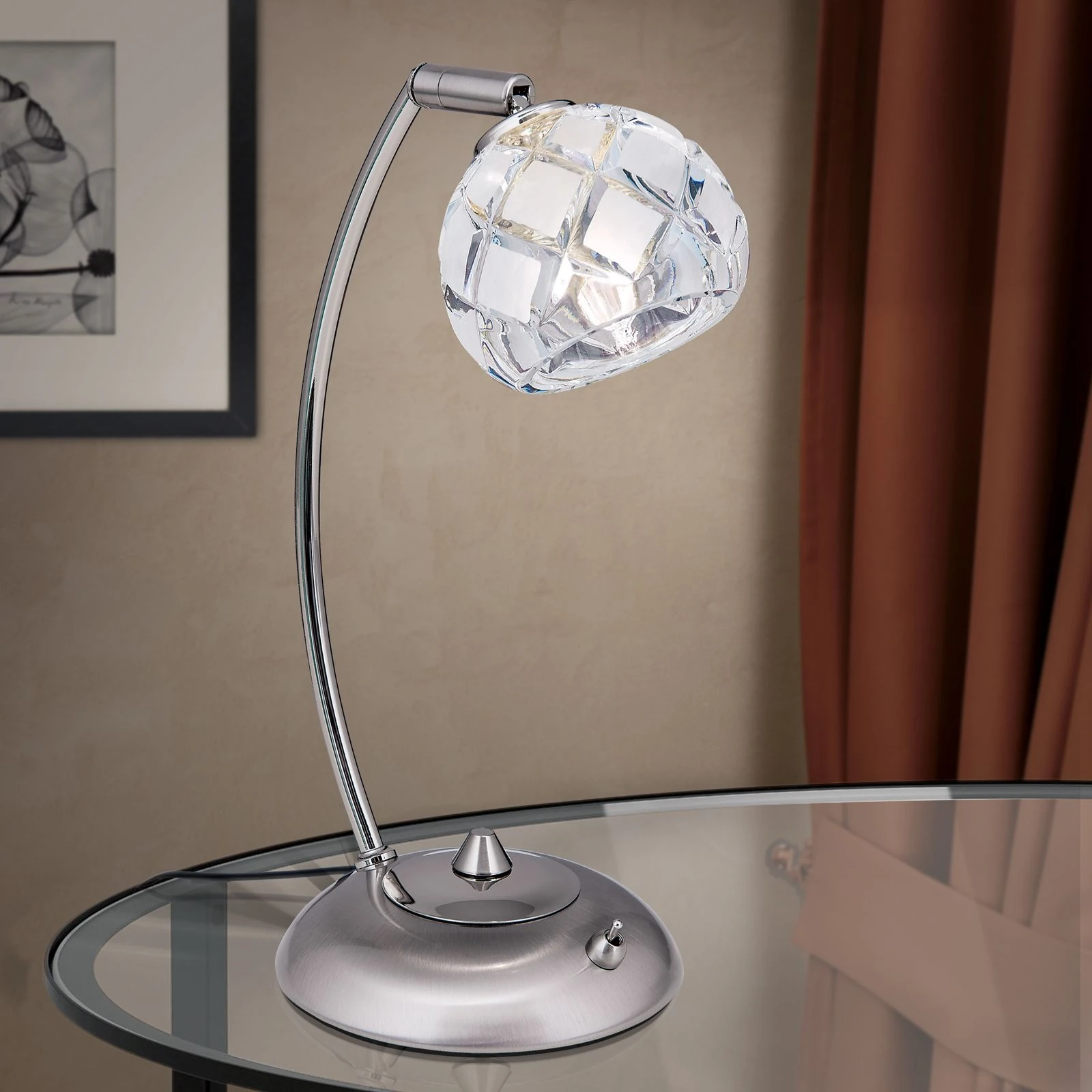 Stona lampa MADERNO, saten hrom - 7