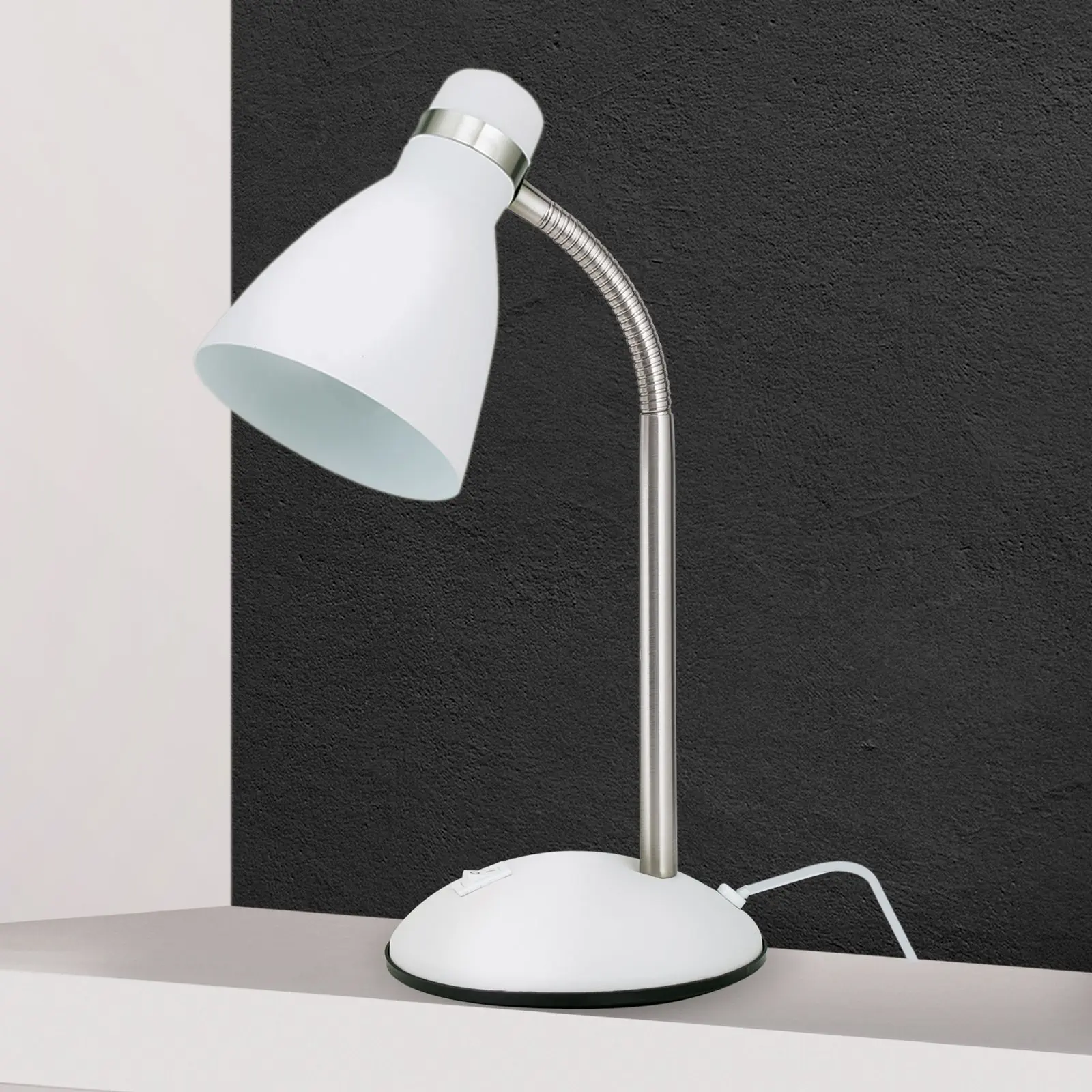 Stona lampa SCHOOL, bela - 3