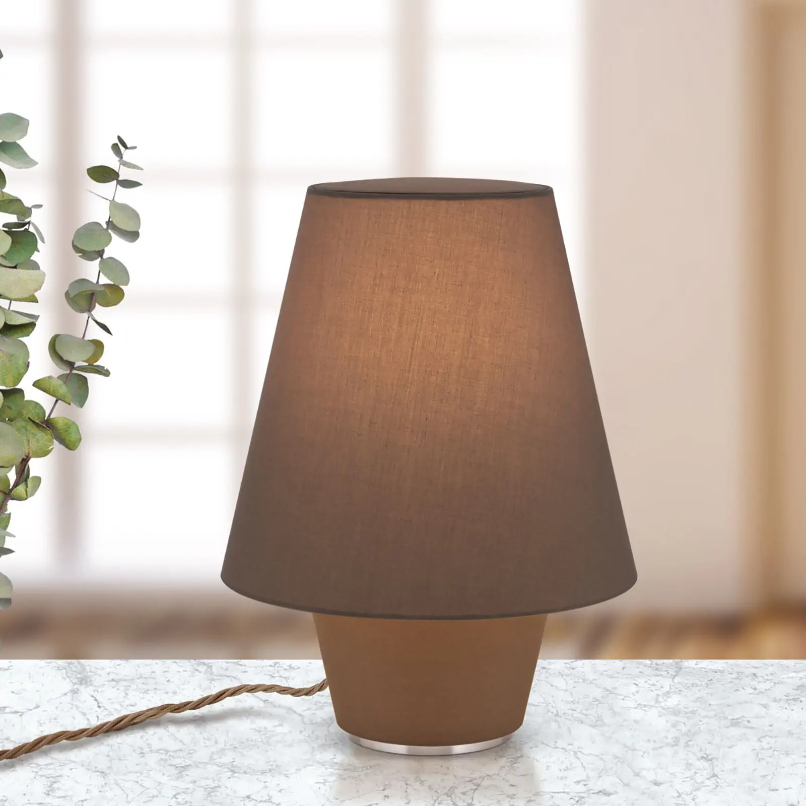 Stona lampa TWINS, Mala, braon