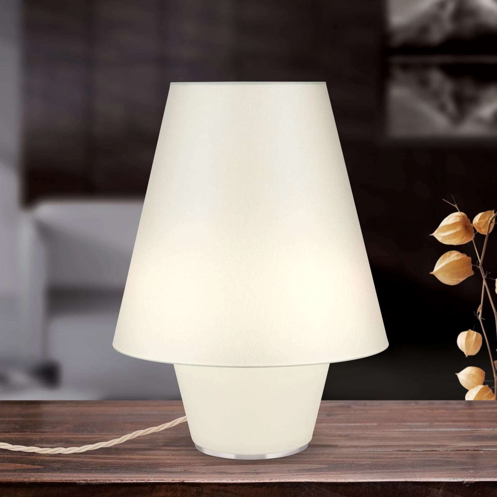 Stona lampa TWINS, mala, krem - 2