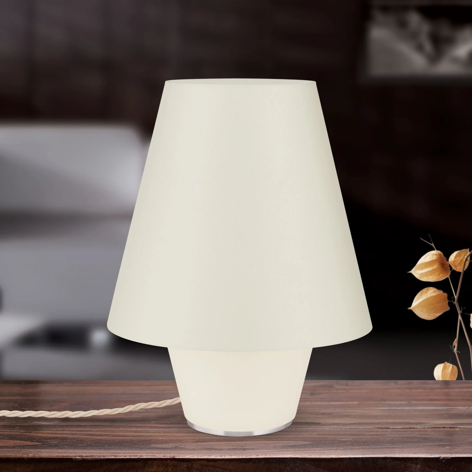 Stona lampa TWINS, mala, krem - 3