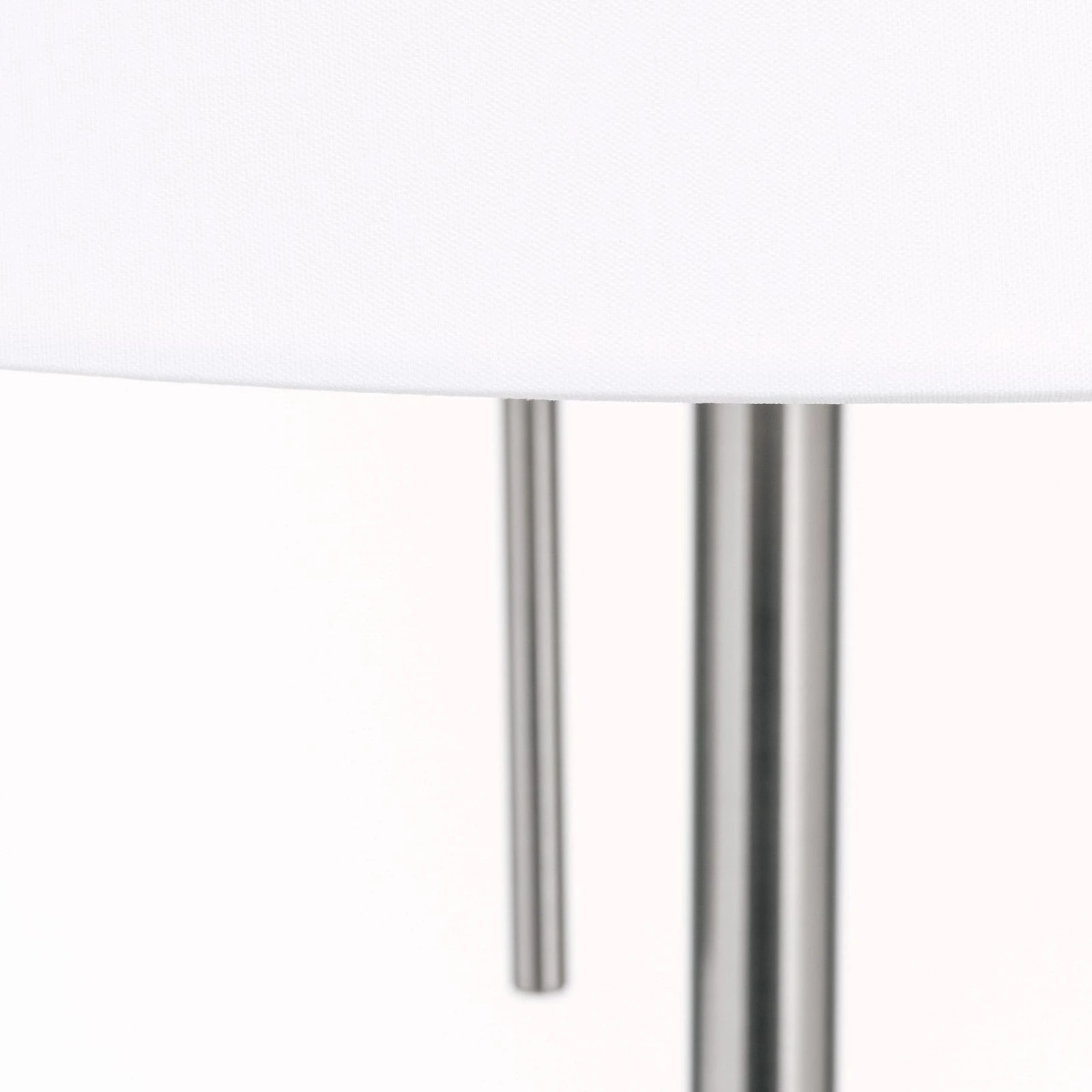 Stona lampa SHADE, mala, saten hrom, cilindrični beli abažur - 2