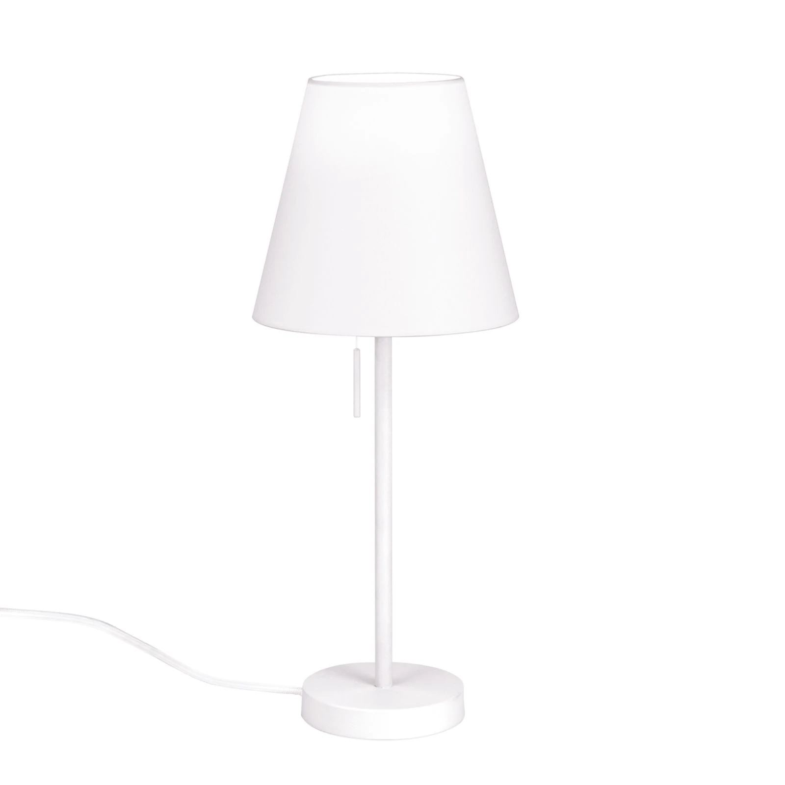 Stona lampa SHADE, mala, bela, konusni beli abažur - 4