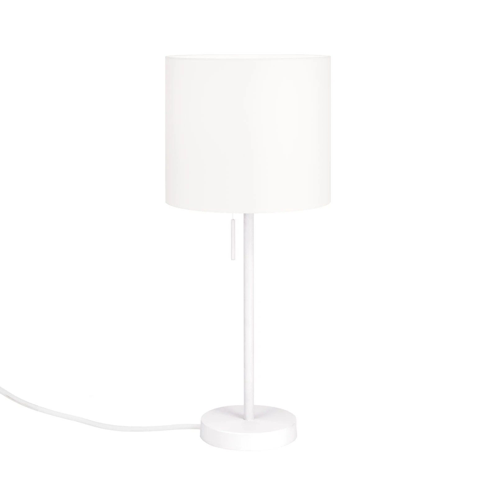 Stona lampa SHADE, mala, bela, cilindrični beli abažur - 4