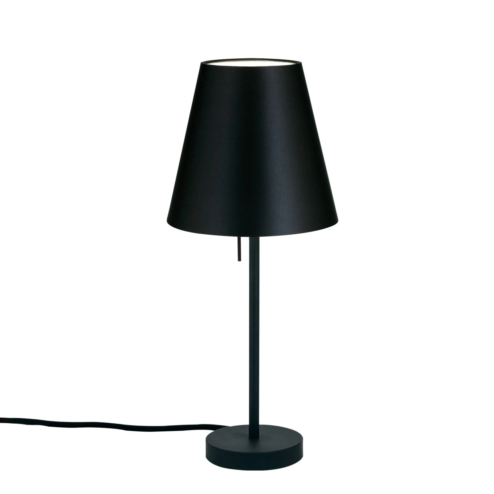 Stona lampa SHADE, mala, belo-crna, konusni crni abažur - 4