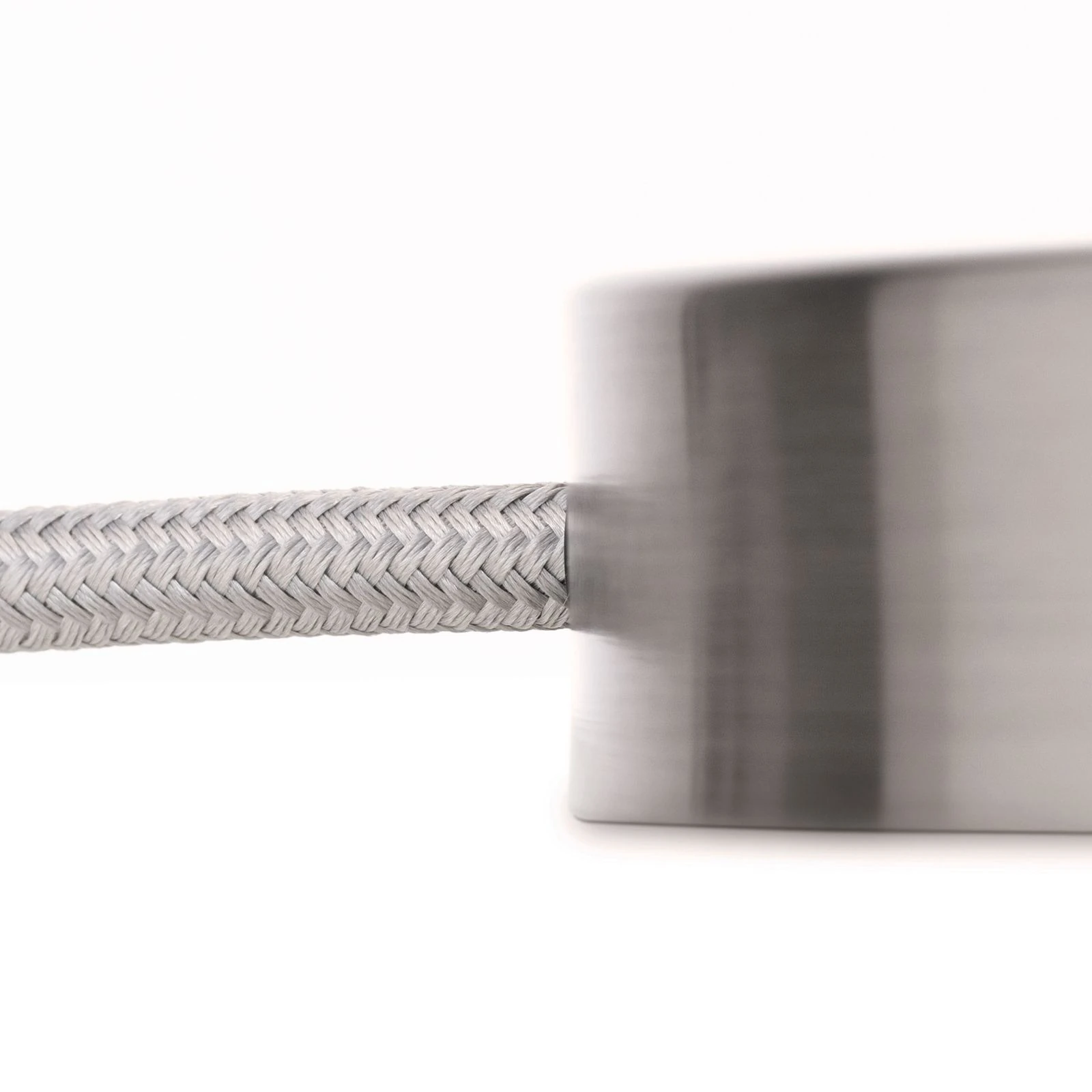 Stona lampa SHADE, srednja, saten hrom, cilindrični beli abažur - 3