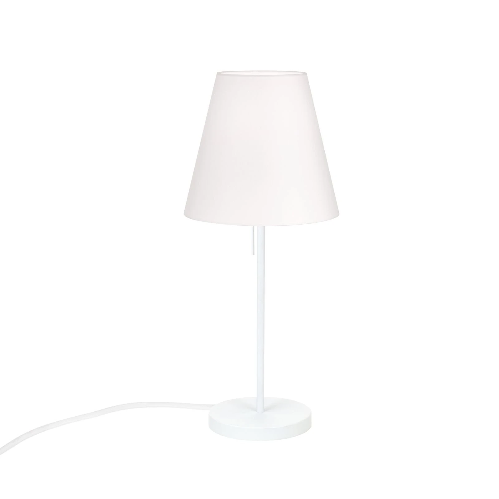 Stona lampa SHADE, srednja, bela, konusni beli abažur - 4