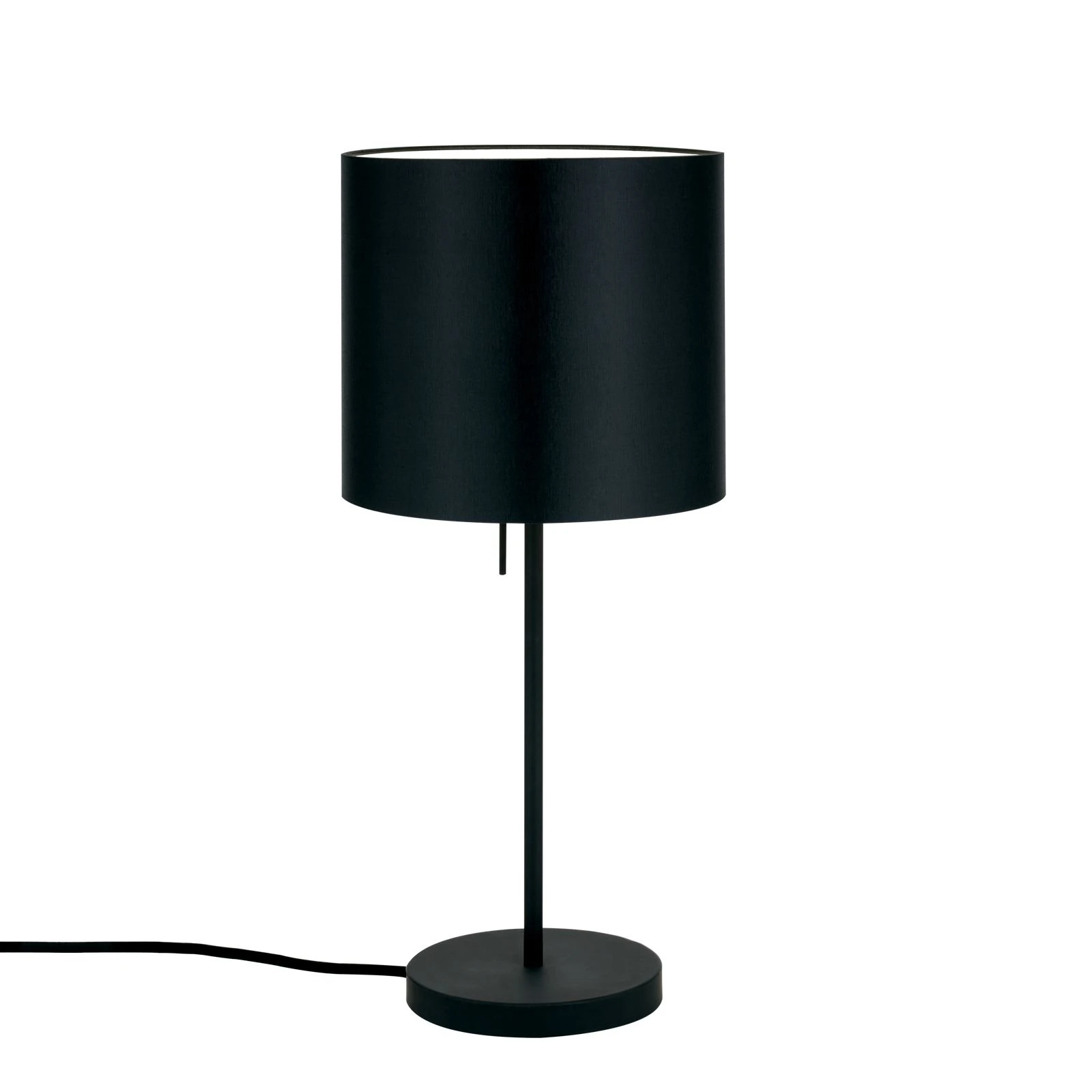 Stona lampa SHADE, srednja, crna, cilindrični crni abažur - 4