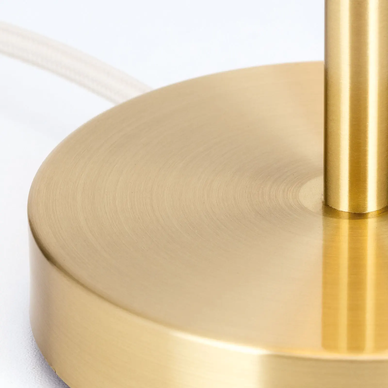 Stona lampa SHADE, velika, mat mesing, sa koničnim, braon abažurom - 3