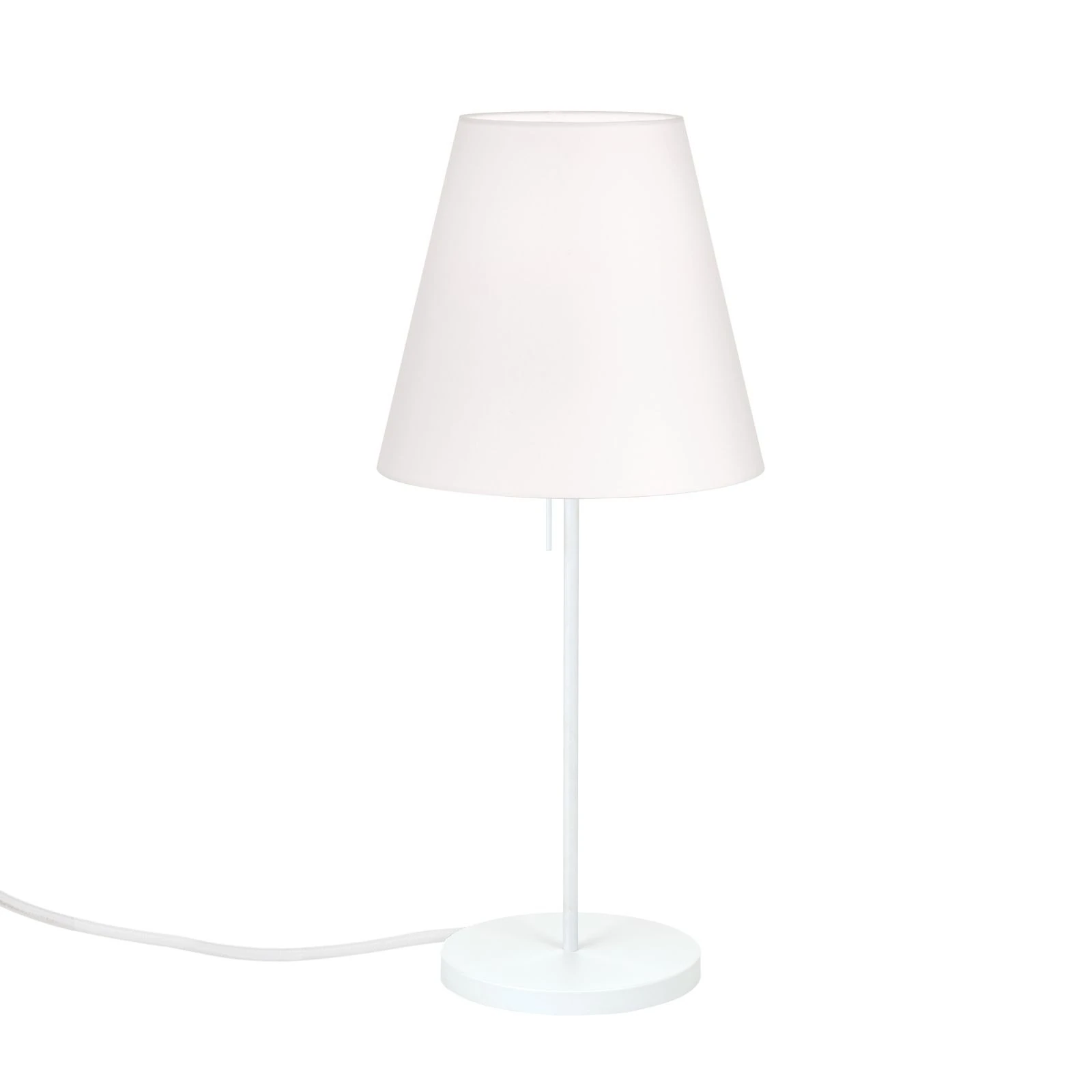 Stona lampa SHADE, velika, bela, konusni beli abažur - 4