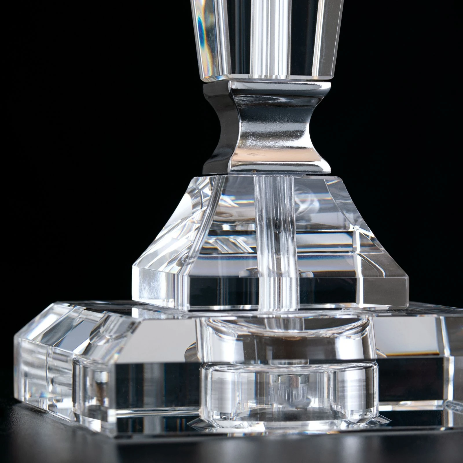 Stona lampa VERONIQUE, kvadratna, hrom, beli abažur - 6