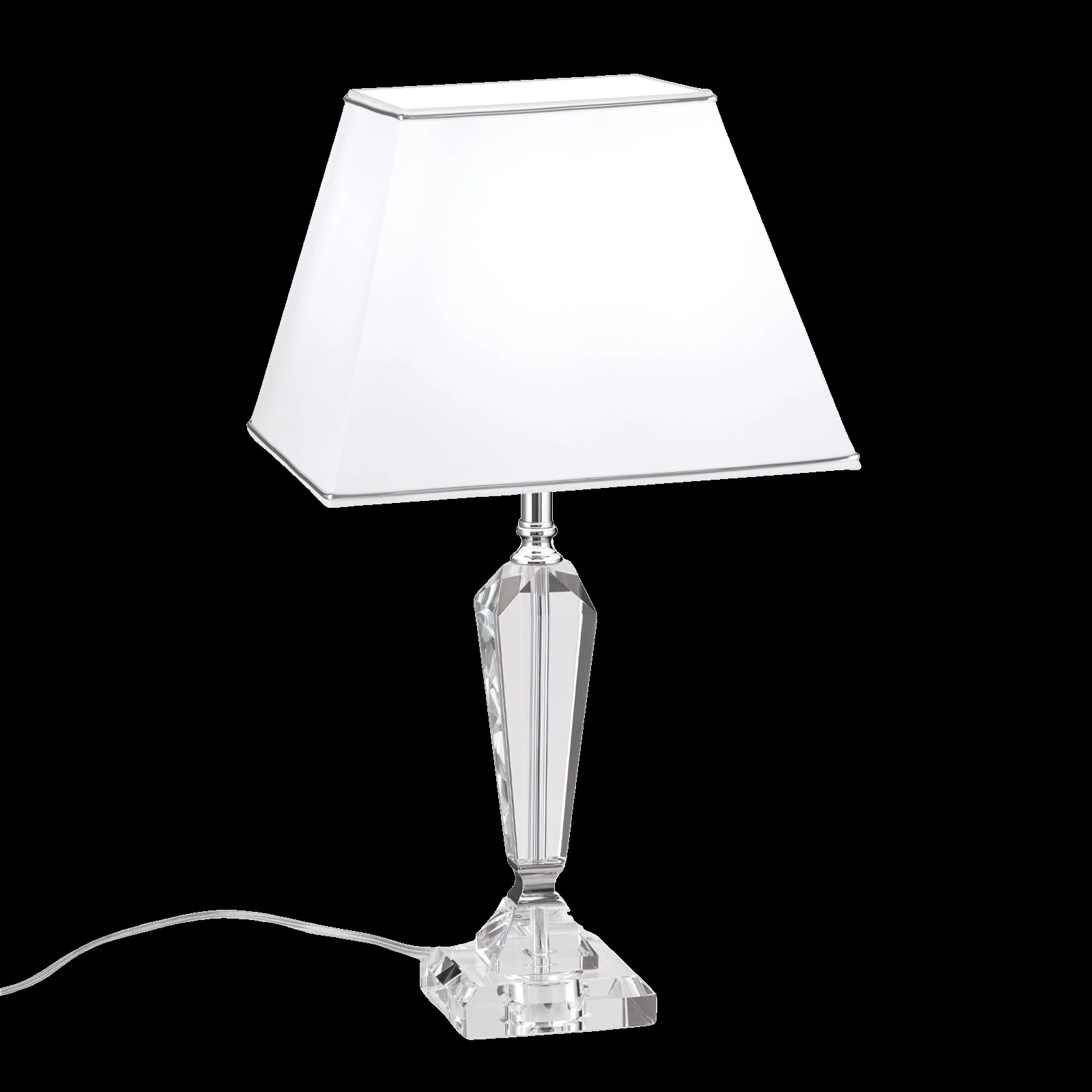 Stona lampa VERONIQUE, kvadratna, hrom, beli abažur - 8