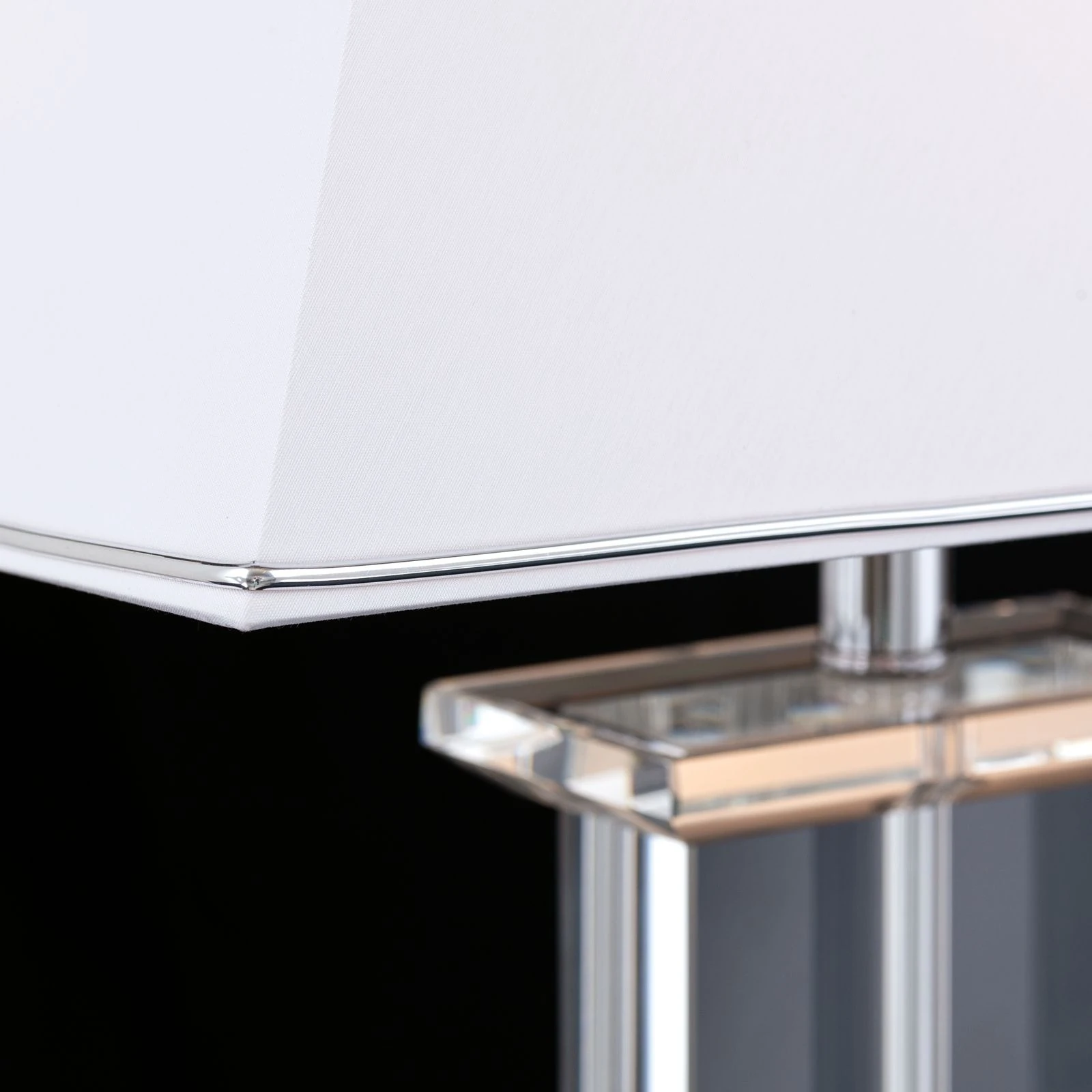 Stona lampa VERONIQUE, pravougaona, hrom, beli abažur - 5